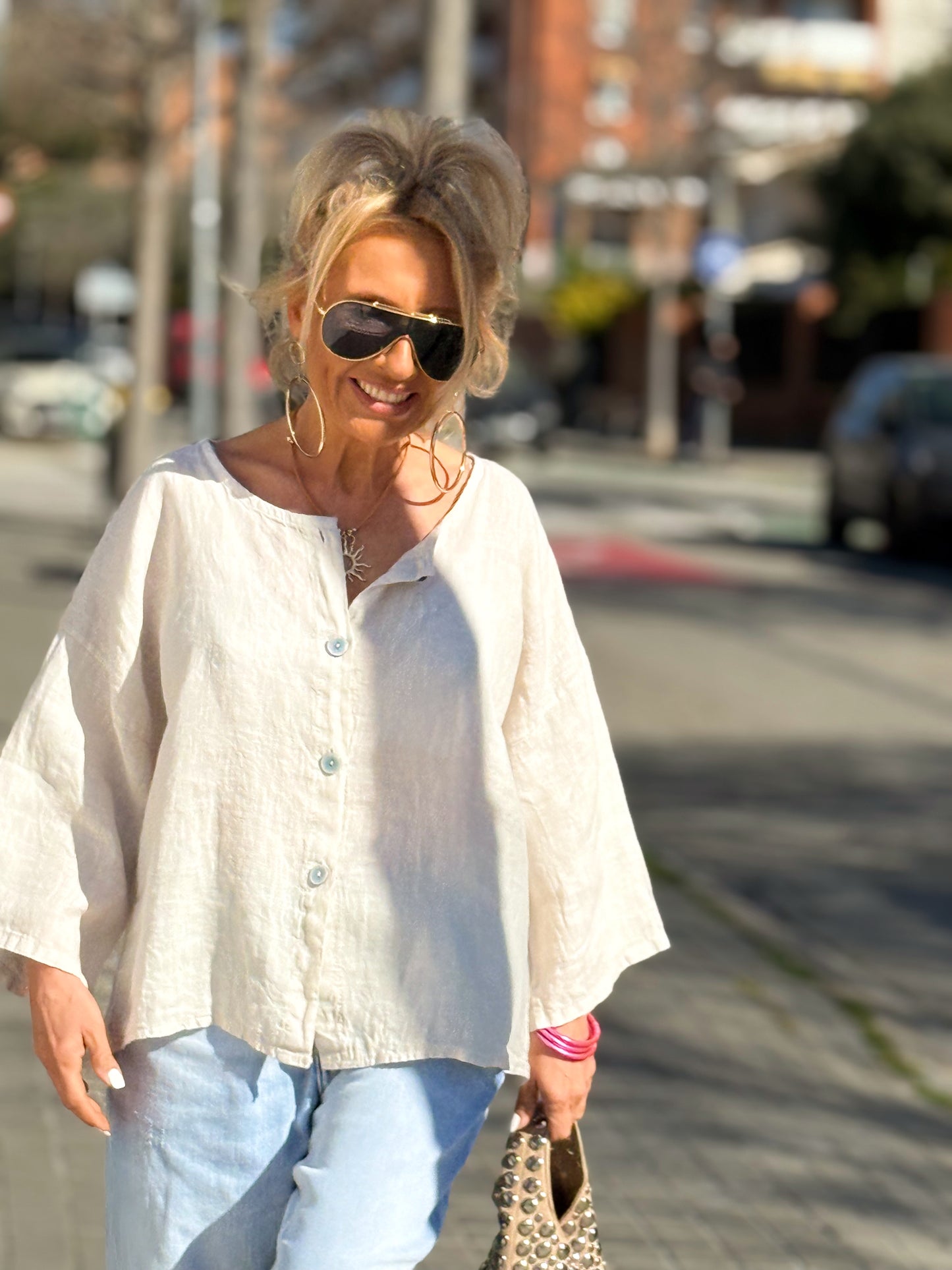 BLUSA DE LINO FABIO MULTICOLOR