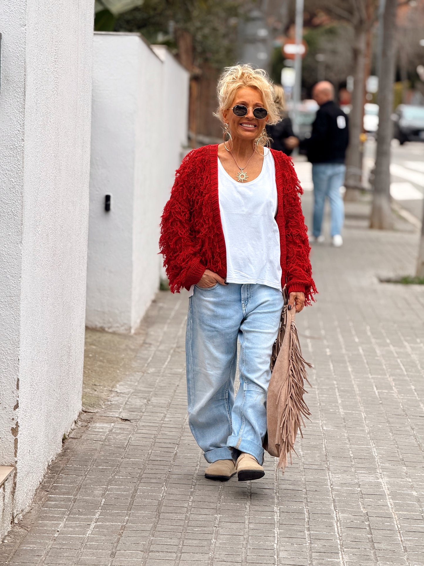 CARDIGAN CON FLECOS KEZIA MULTICOLOR