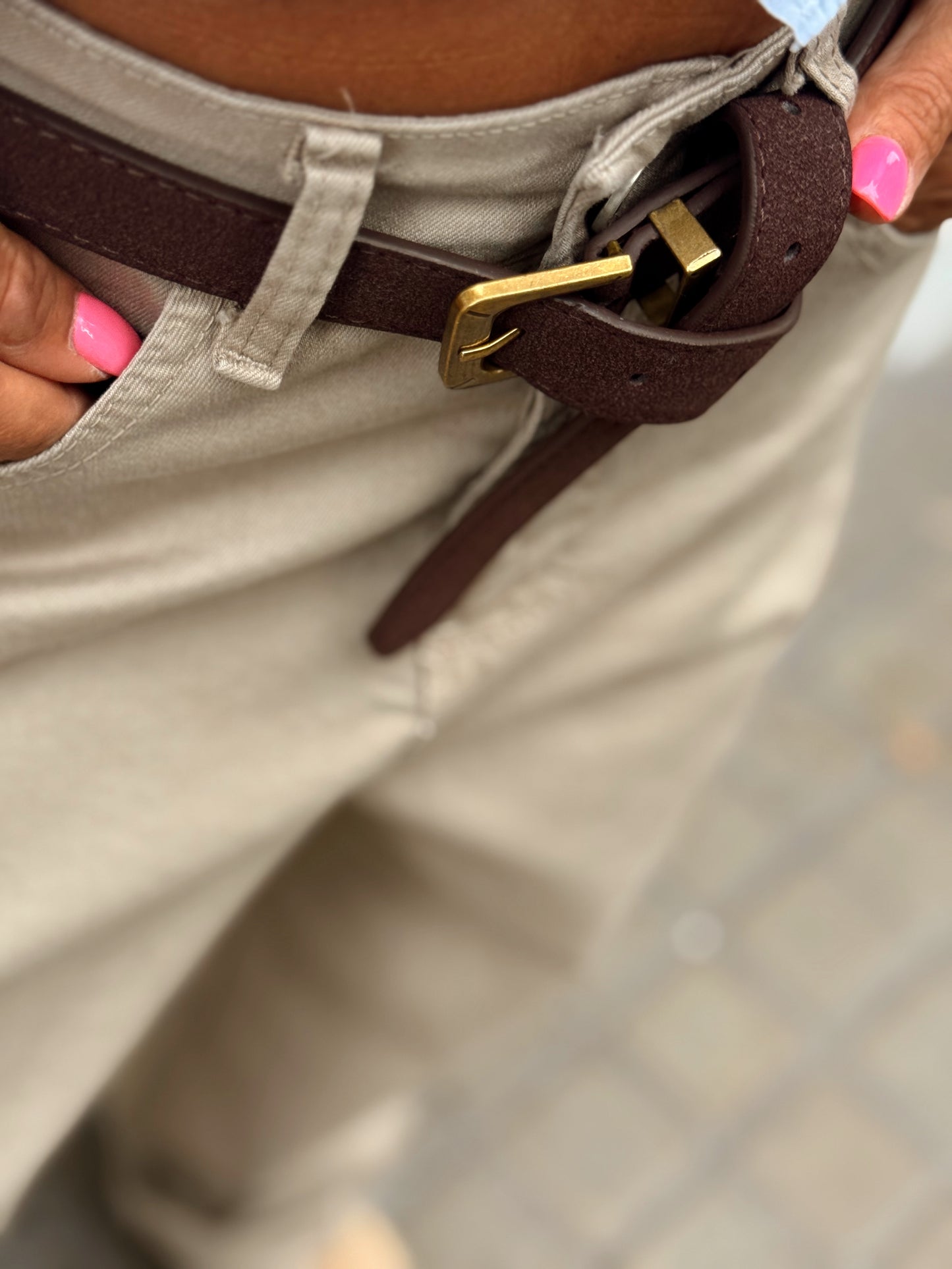 PANTALON CON CINTURÓN CAMILLE  MULTICOLOR