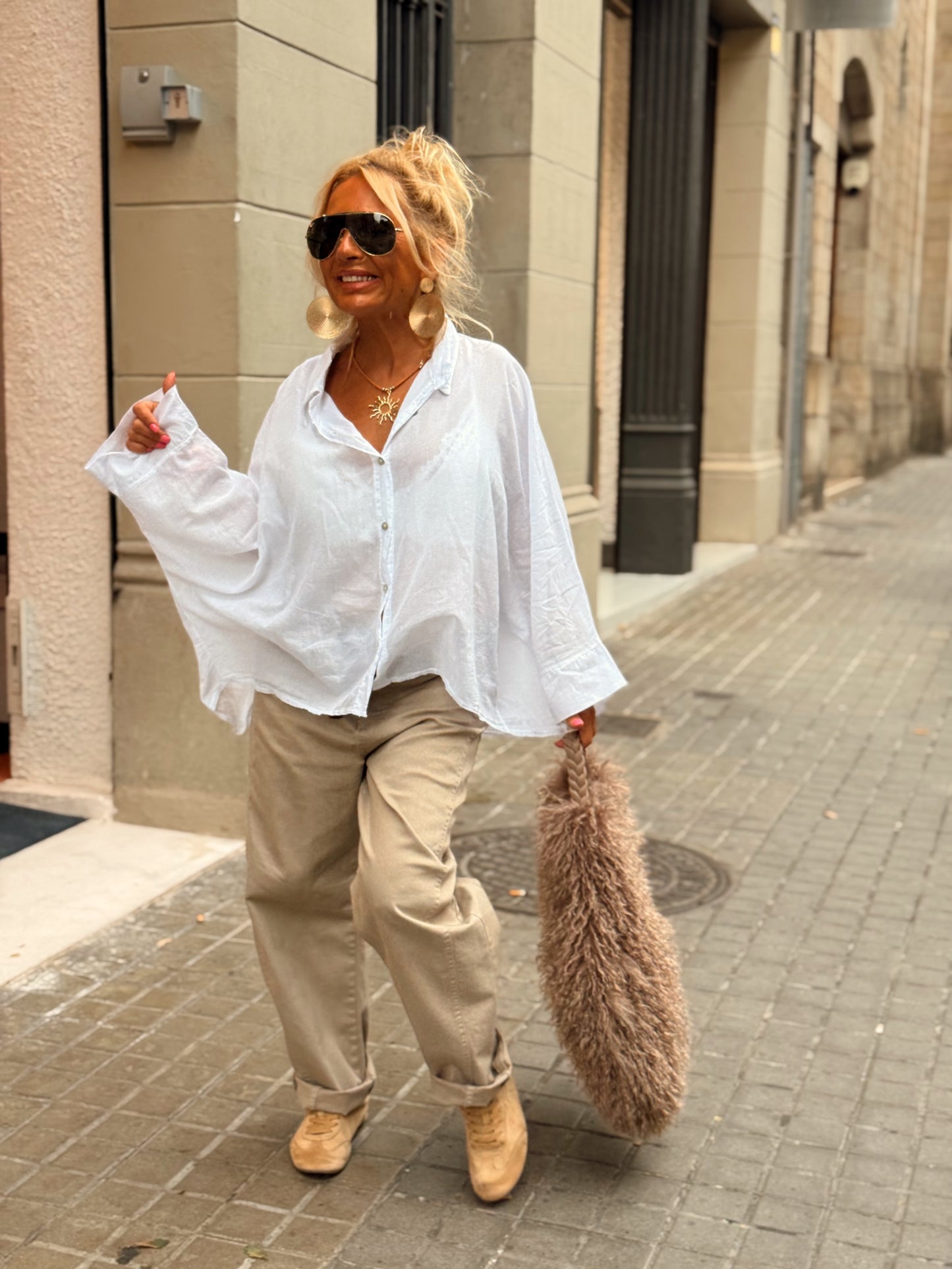 PANTALON CON CINTURÓN CAMILLE  MULTICOLOR