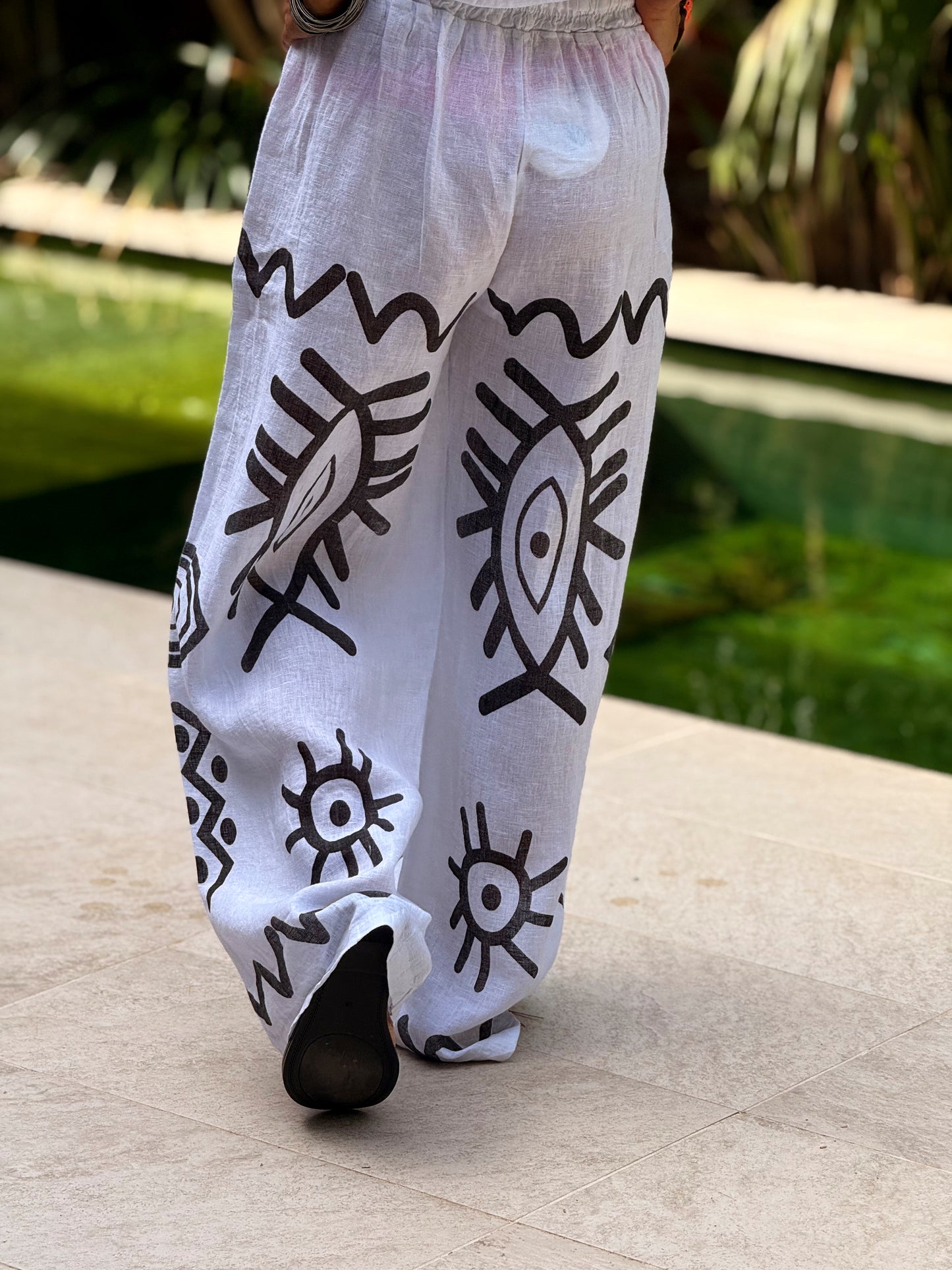 PANTALON LINO ÉTNICO MULTICOLOR