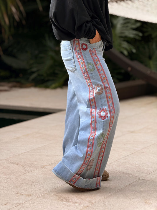 JEANS VAQUEROS HIPPIE TEJANO