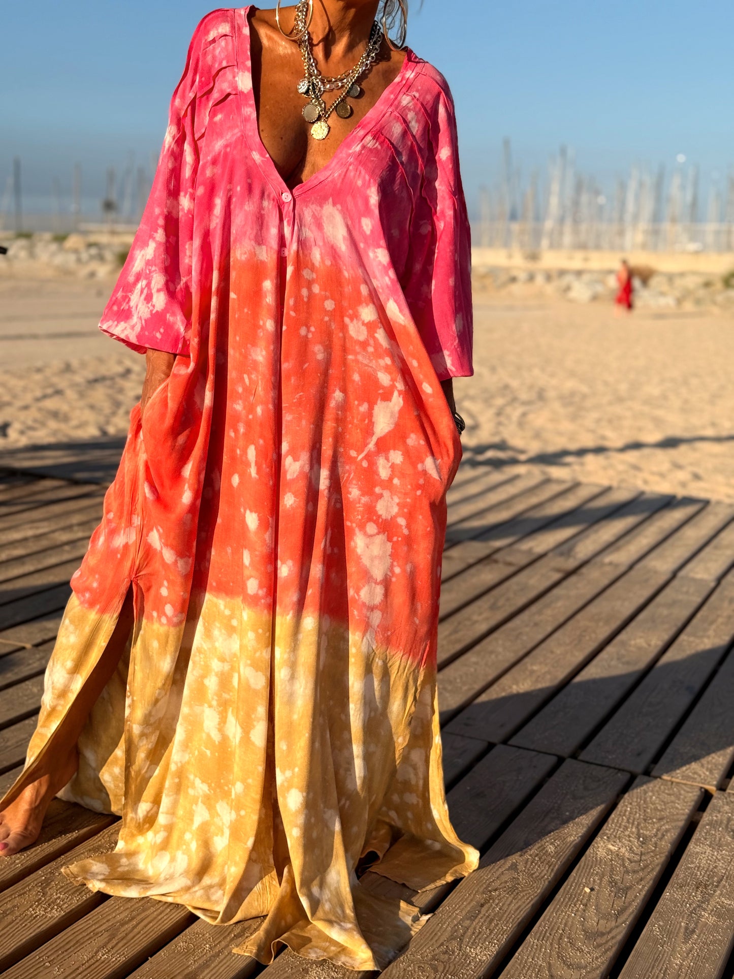 VESTIDO KAFTAN SUPER OVERSIZE MULTICOLOR
