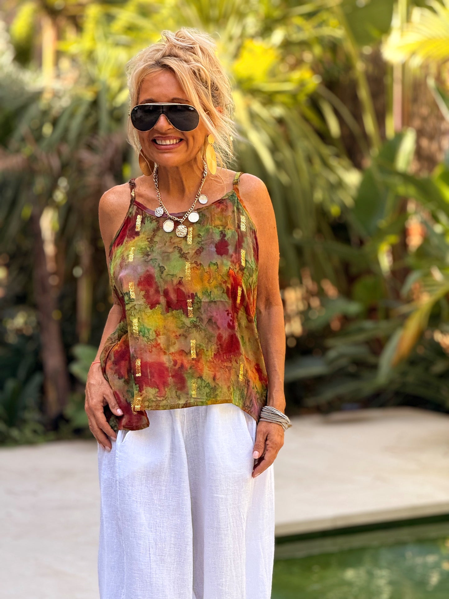 TOP TIRANTES CREPE SEDA INDY MULTICOLOR