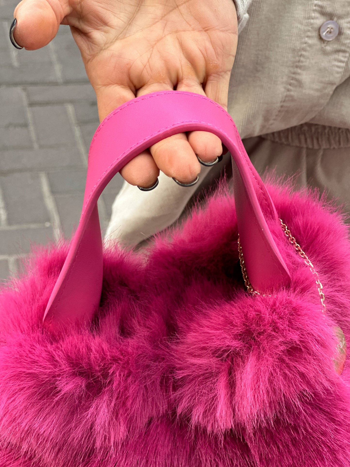 BOLSO PELO SINTÉTICO NOUKY FUCSIA