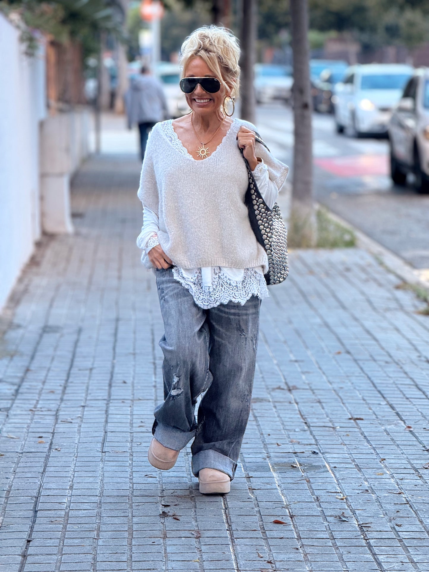 JERSEY-CHALECO DE PUNTO SUPER OVERSIZE LUANA MULTICOLOR