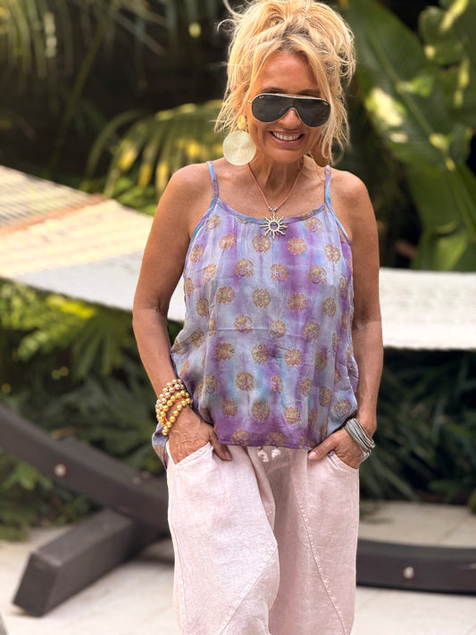 TOP TIRANTES CREPE SEDA MULTICOLOR