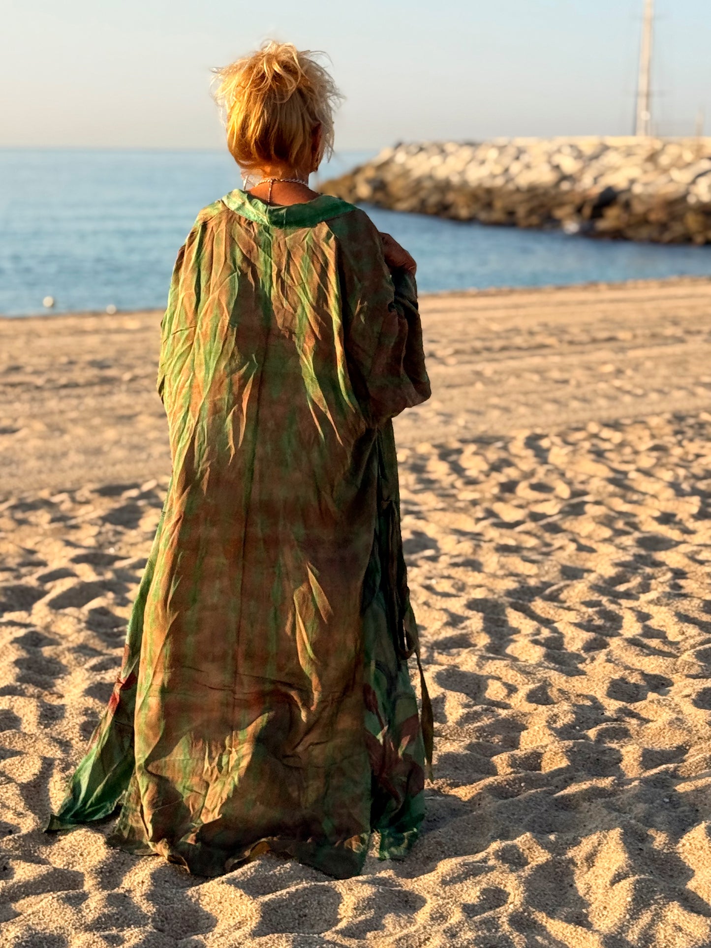 KIMONO ESTAMPADO MANGA LARGA CREPE DE SEDA MULTICOLOR