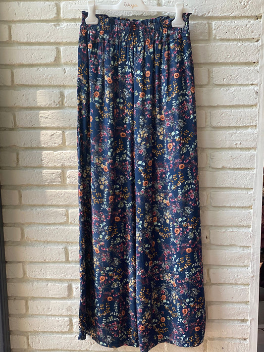 PANTALON FLORES AZUL