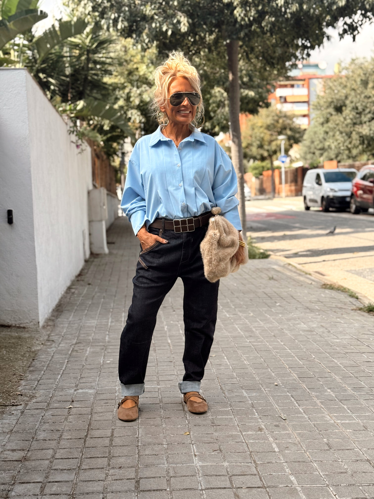 CAMISA CON PLIEGUES FILIPA MULTICOLOR