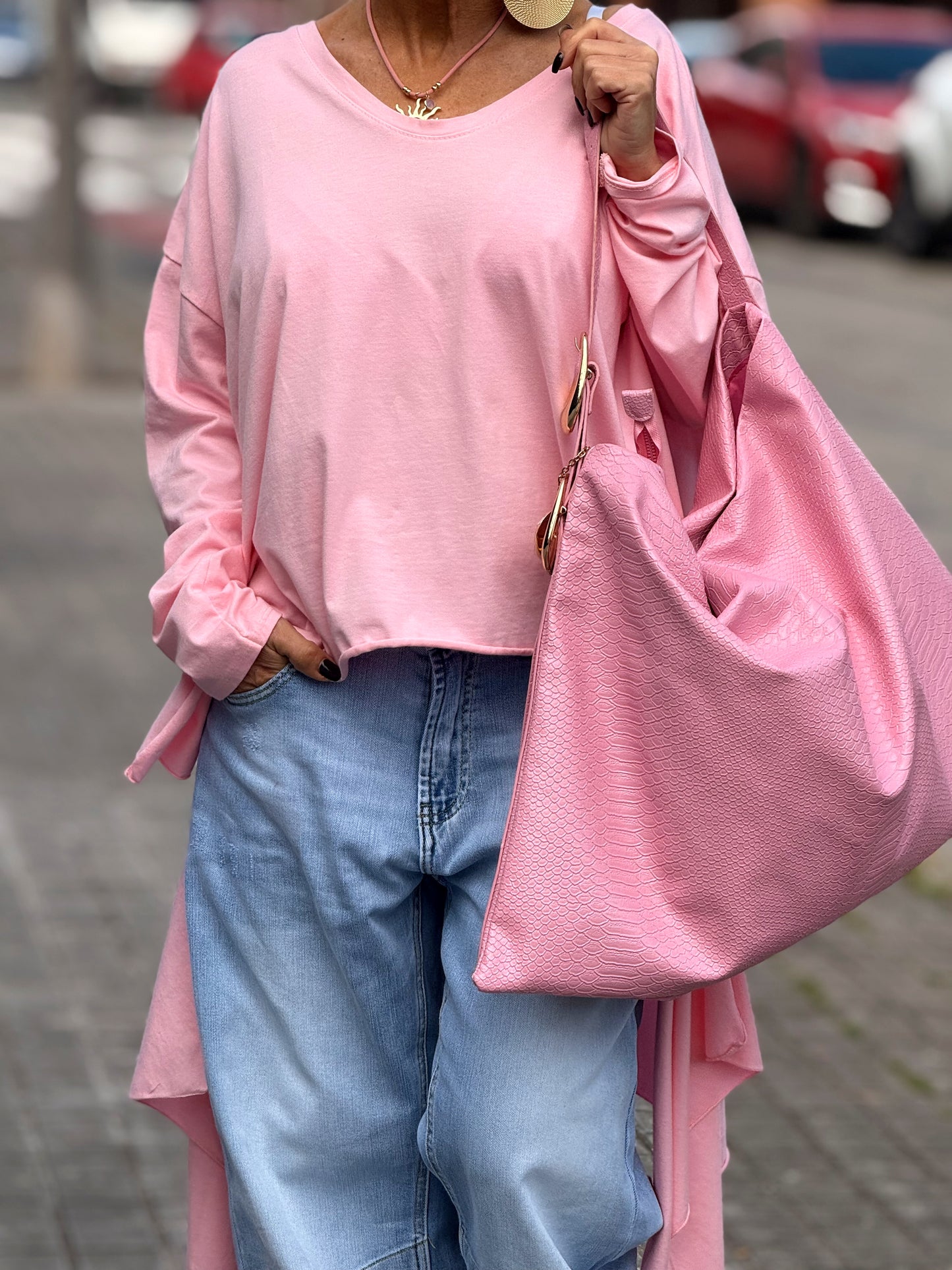 CAMISETA OVERSIZE ASIMÉTRICA MULTICOLOR