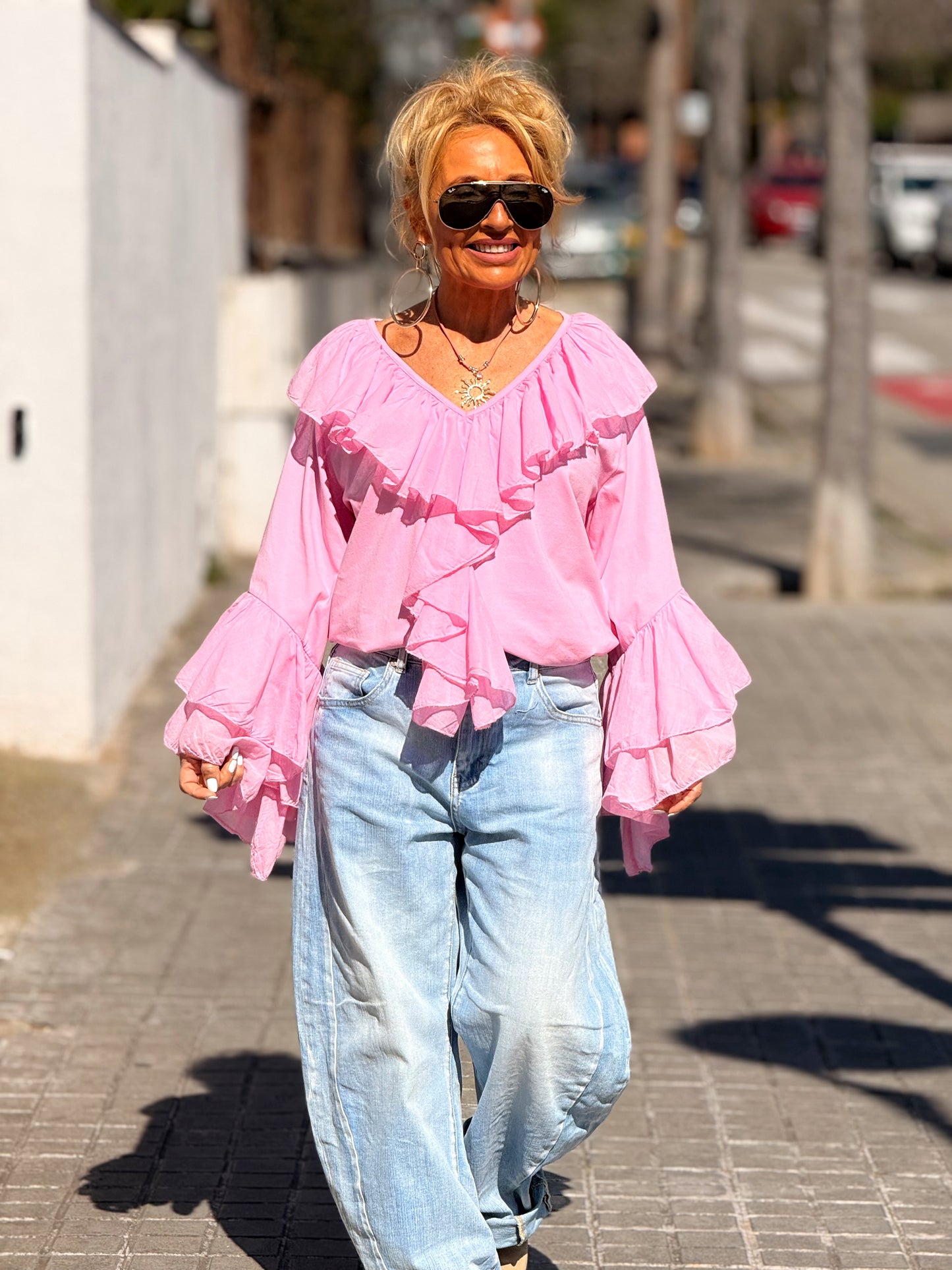 BLUSA VOLANTE MULTICOLOR