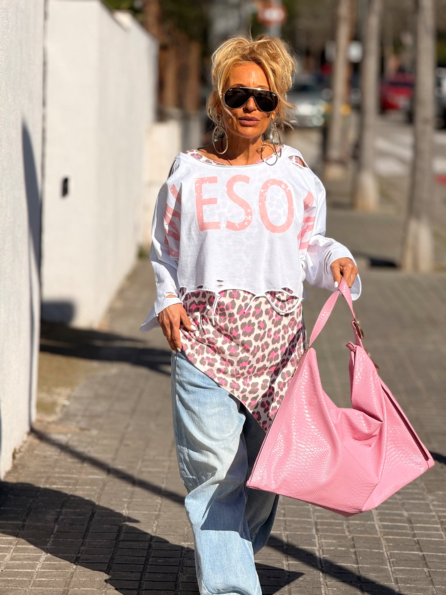 TOP ASIMÉTRICO ANIMAL PRINT