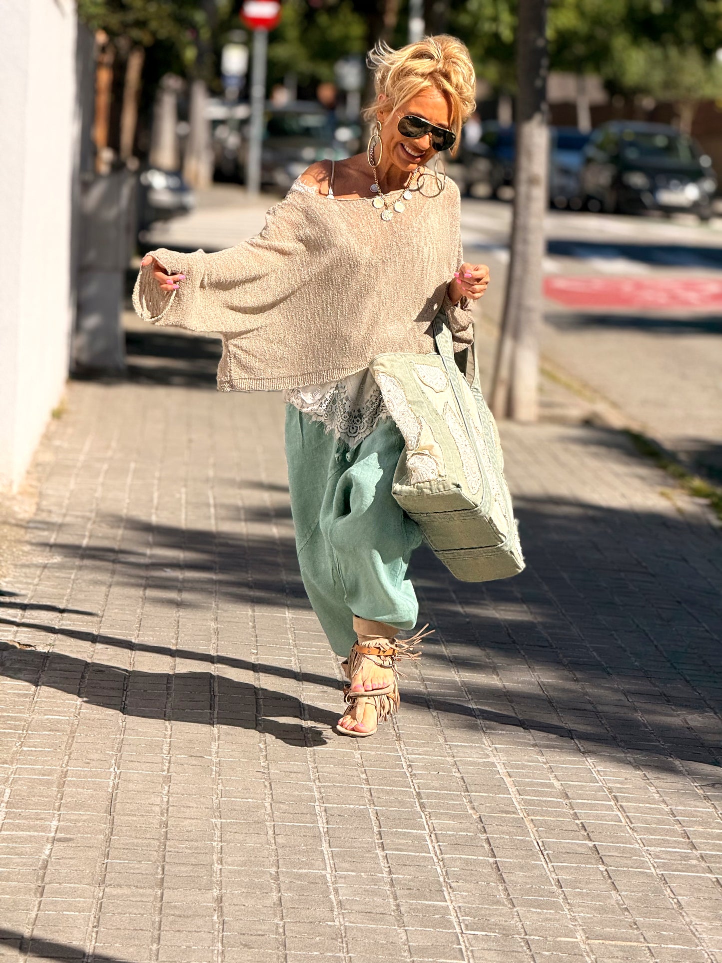 PANTALÓN BAGGY OVERSIZE LINO FLORENT MULTICOLOR