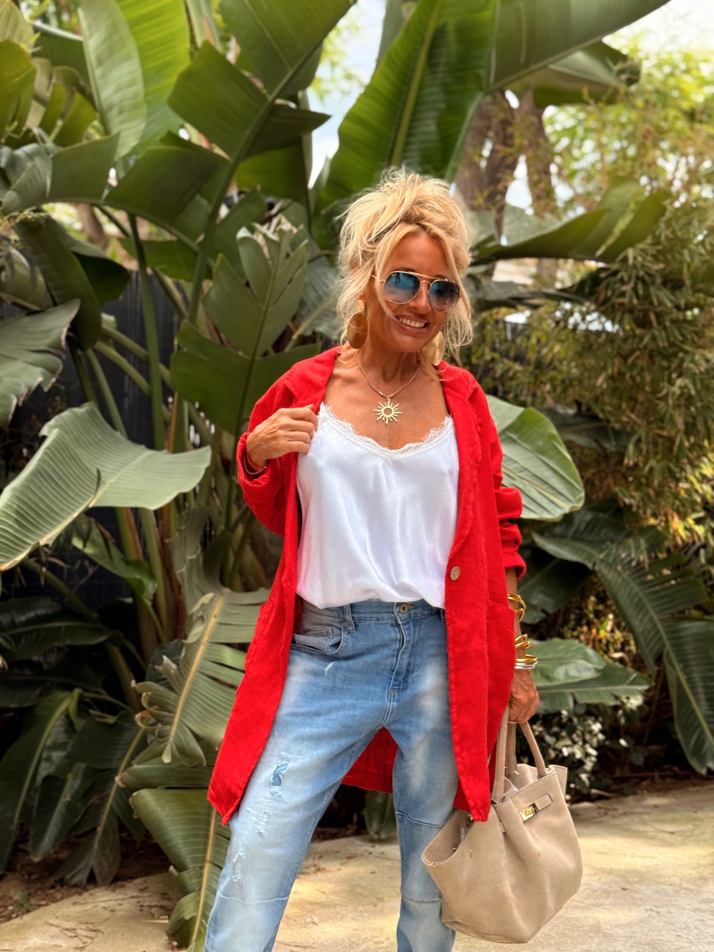 CHAQUETA LINO CHARLY FRESA