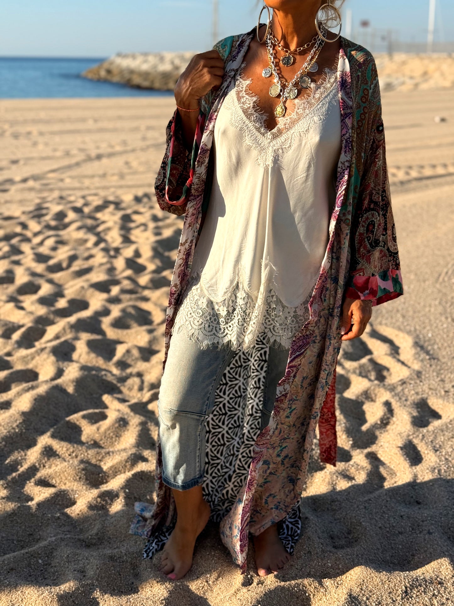 KIMONO ESTAMPADO MANGA 3/4 MULTICOLOR
