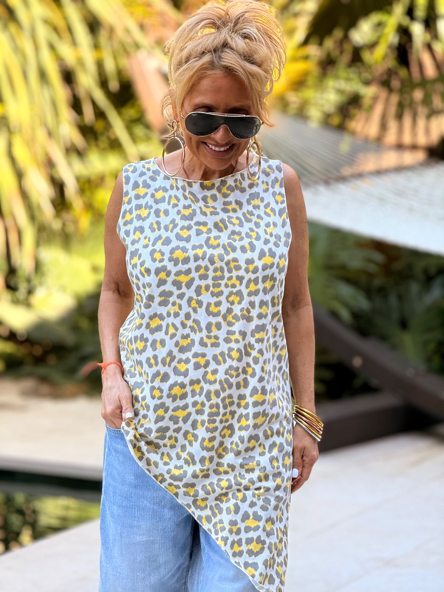 TOP ASIMÉTRICO ANIMAL PRINT