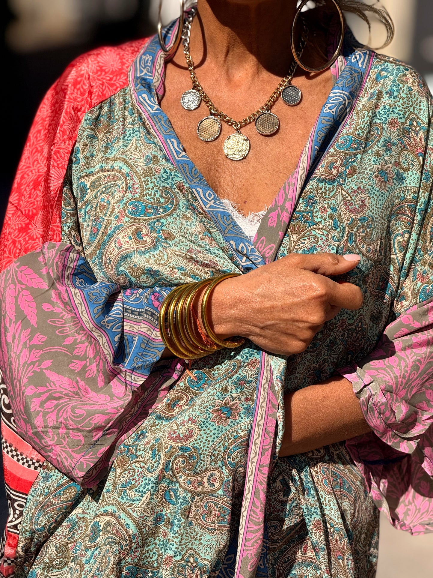 COLLAR BOHO DORADO Y PLATEADO