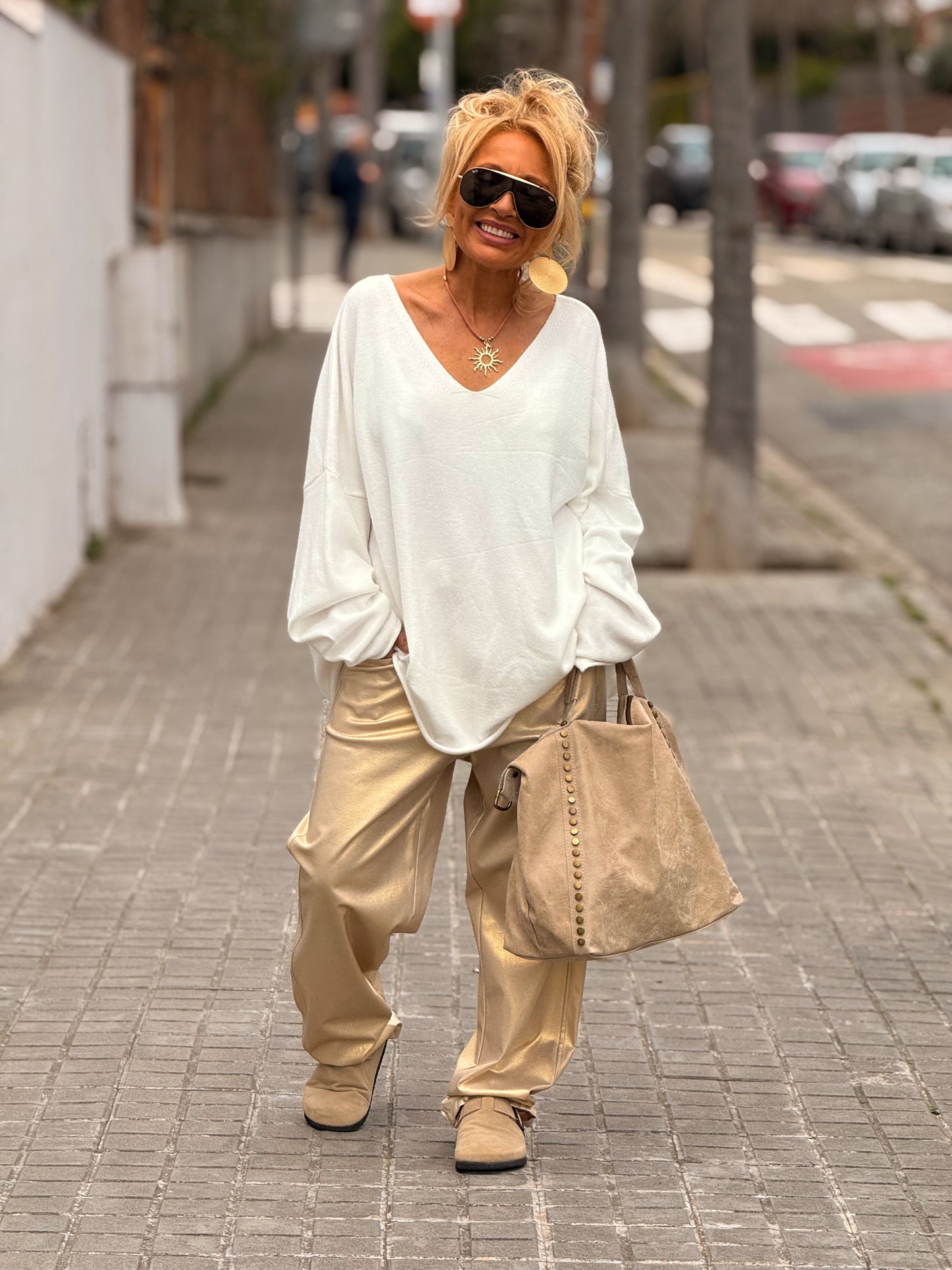 PANTALON OVERSIZE BRILLANTE MULTICOLOR