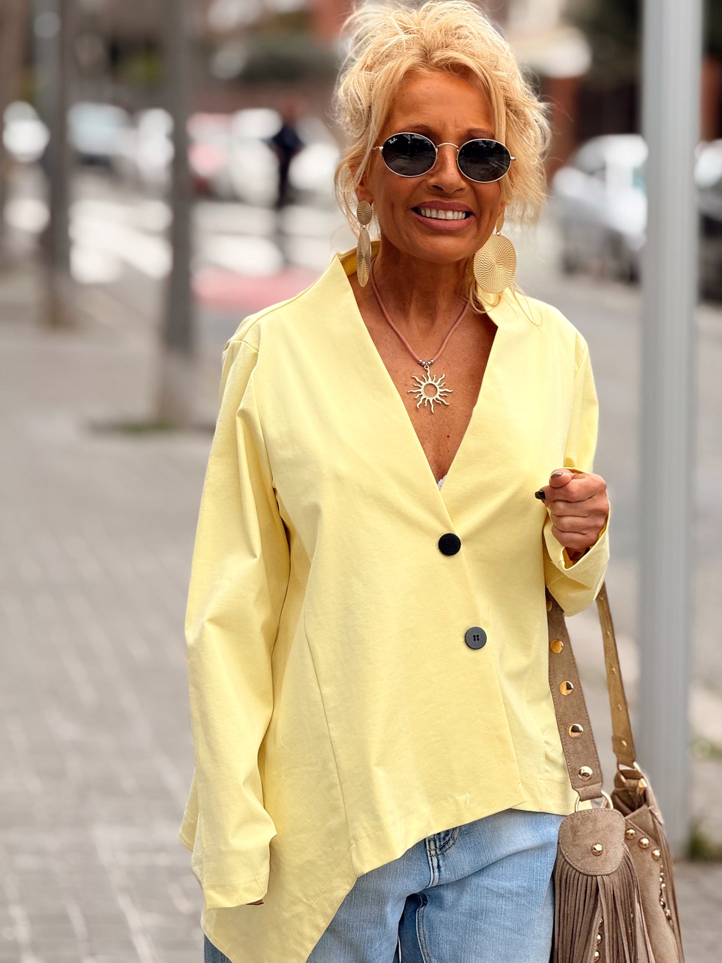 CHAQUETA ASIMÉTRICO VALERIA MULTICOLOR