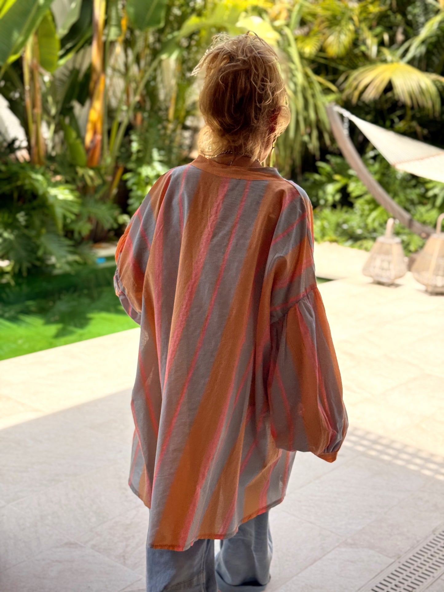 CAMISA OVERSIZE LOLITA RAYAS MULTICOLOR