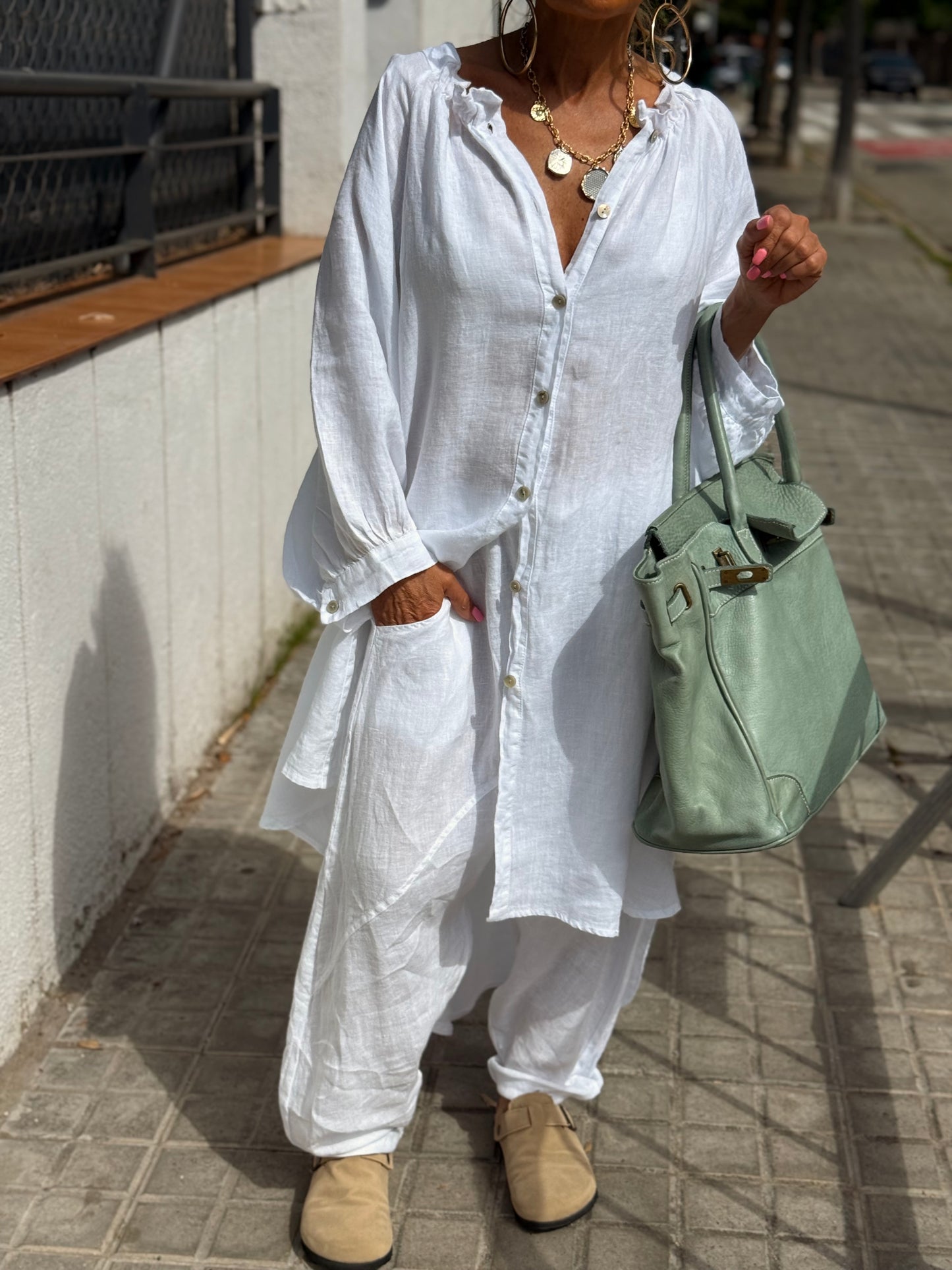 VESTIDO-TÚNICA SUPER OVERSIZE LINO NINA MULTICOLOR