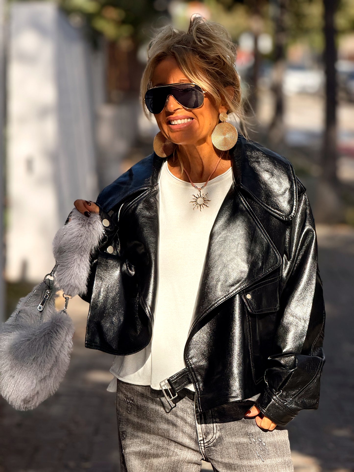 CAZADORA POLIPIEL NEGRO