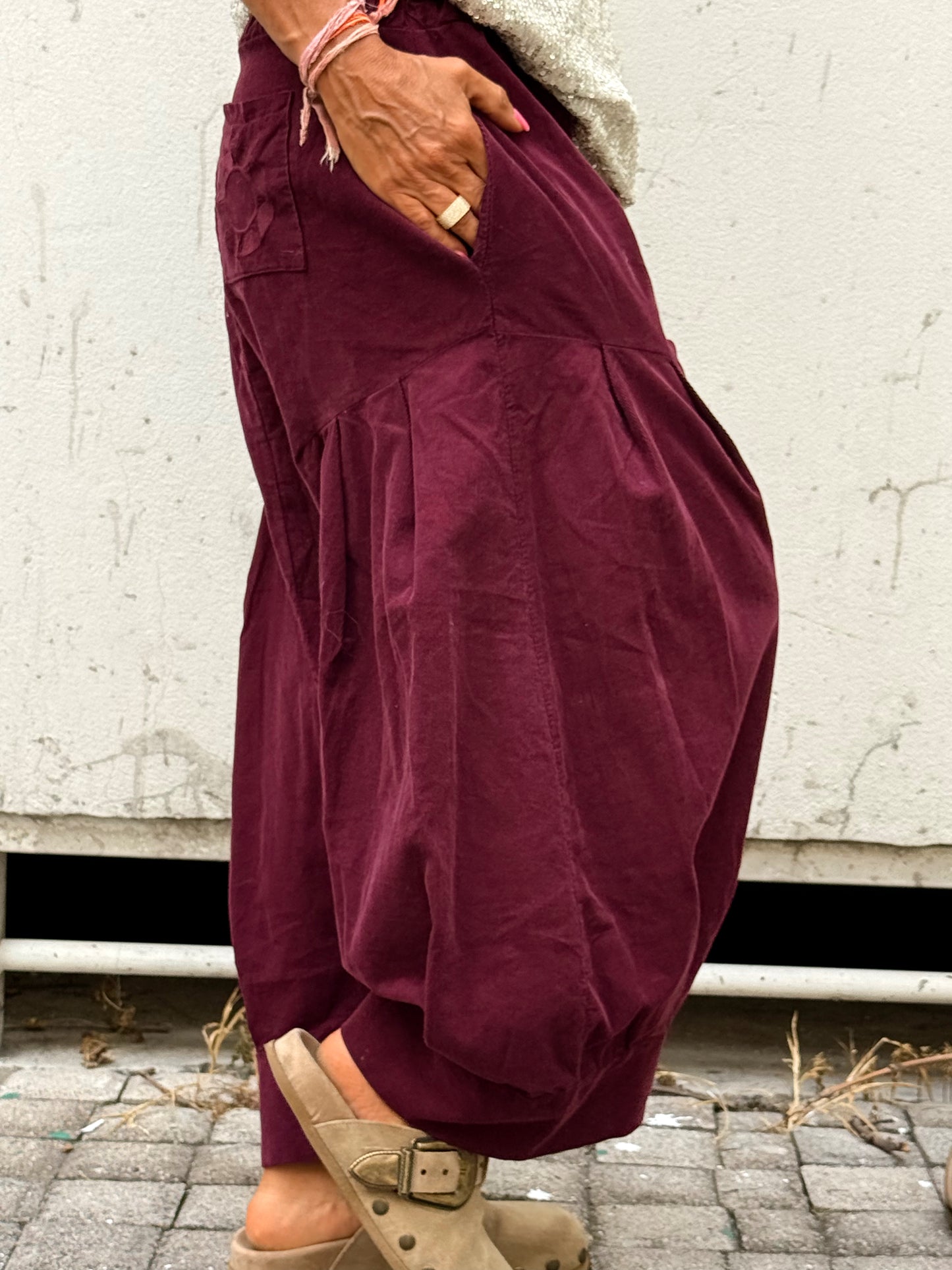 PANTALONES PANA CROPPED BAGGY OVERSIZE MULTICOLOR