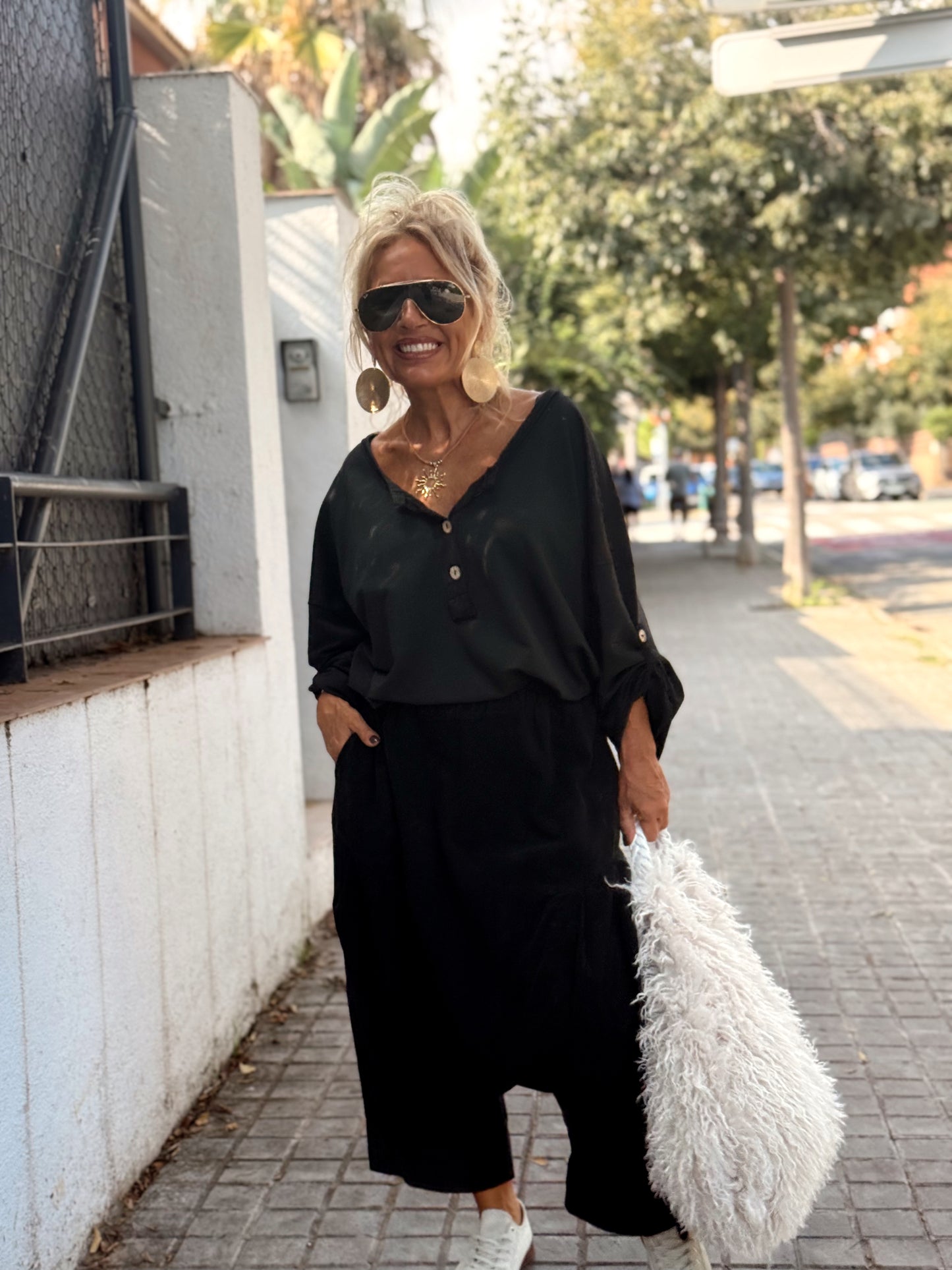 PANTALONES PANA CROPPED BAGGY OVERSIZE MULTICOLOR