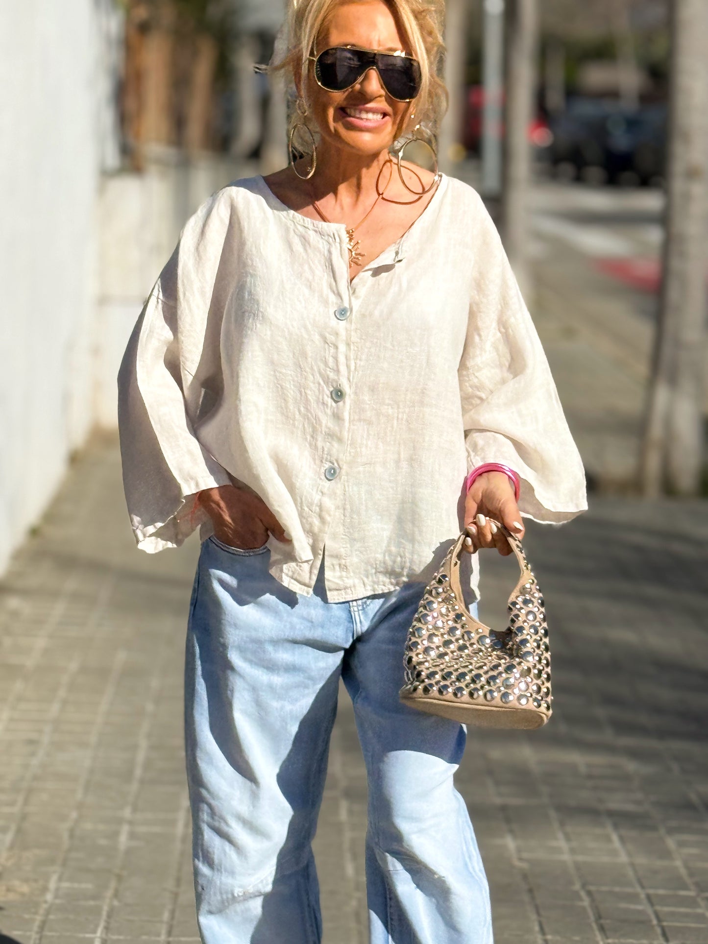 BLUSA DE LINO FABIO MULTICOLOR