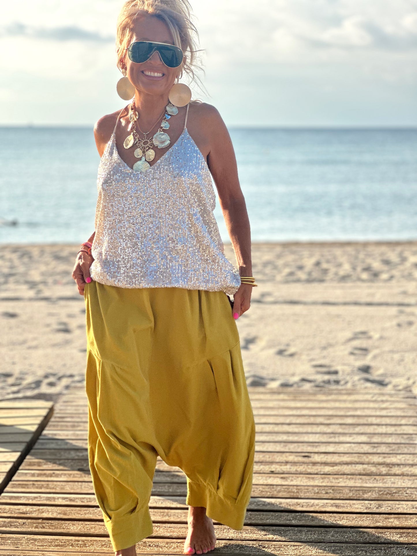 PANTALONES PANA CROPPED BAGGY OVERSIZE MULTICOLOR