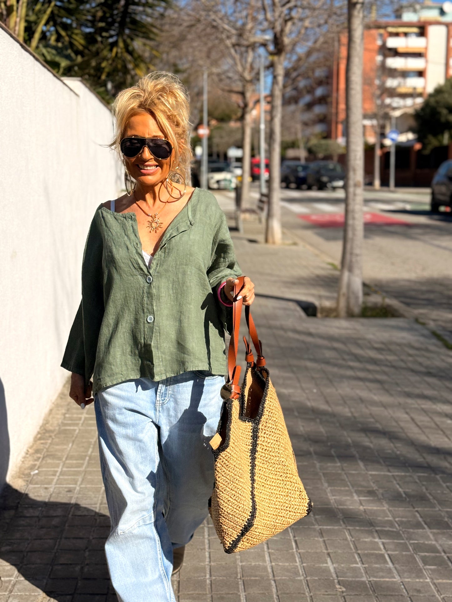 BLUSA DE LINO FABIO MULTICOLOR