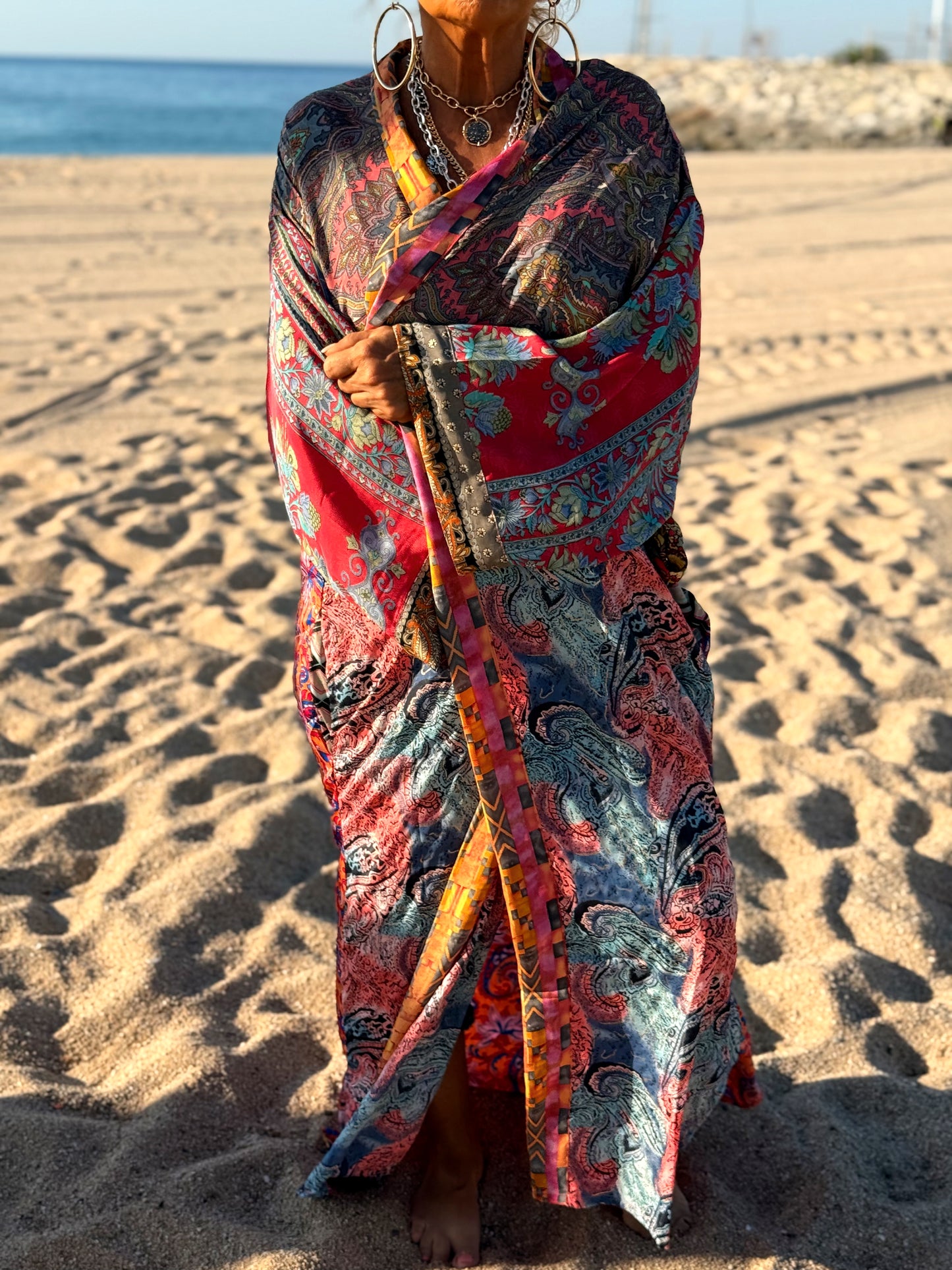 KIMONO ESTAMPADO MANGA 3/4 MULTICOLOR