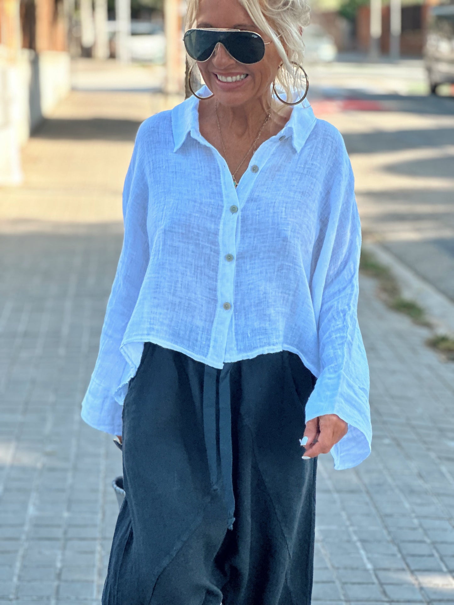 CAMISA LINO CROP-TOP MULTICOLOR