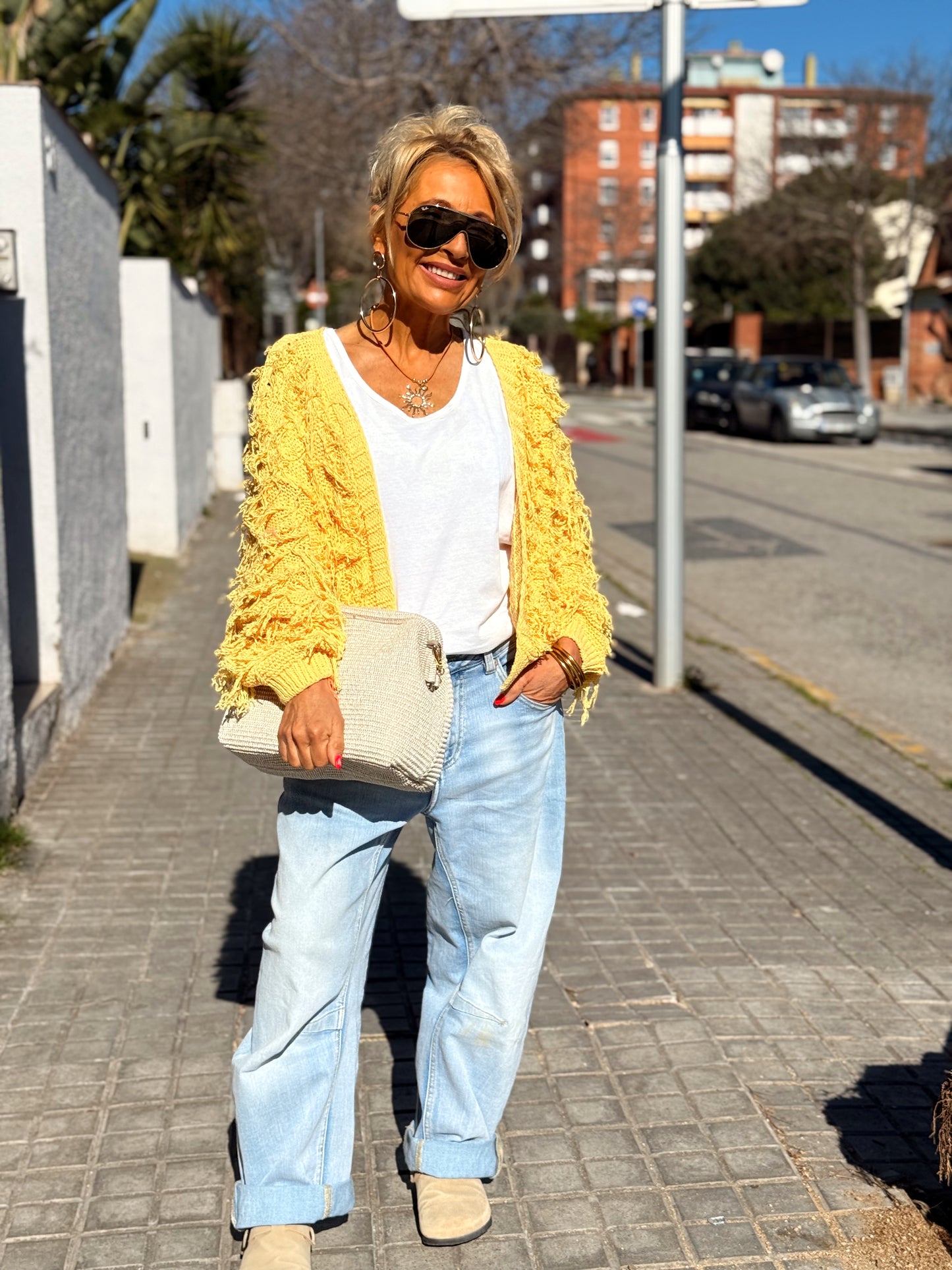 CARDIGAN CON FLECOS KEZIA MULTICOLOR