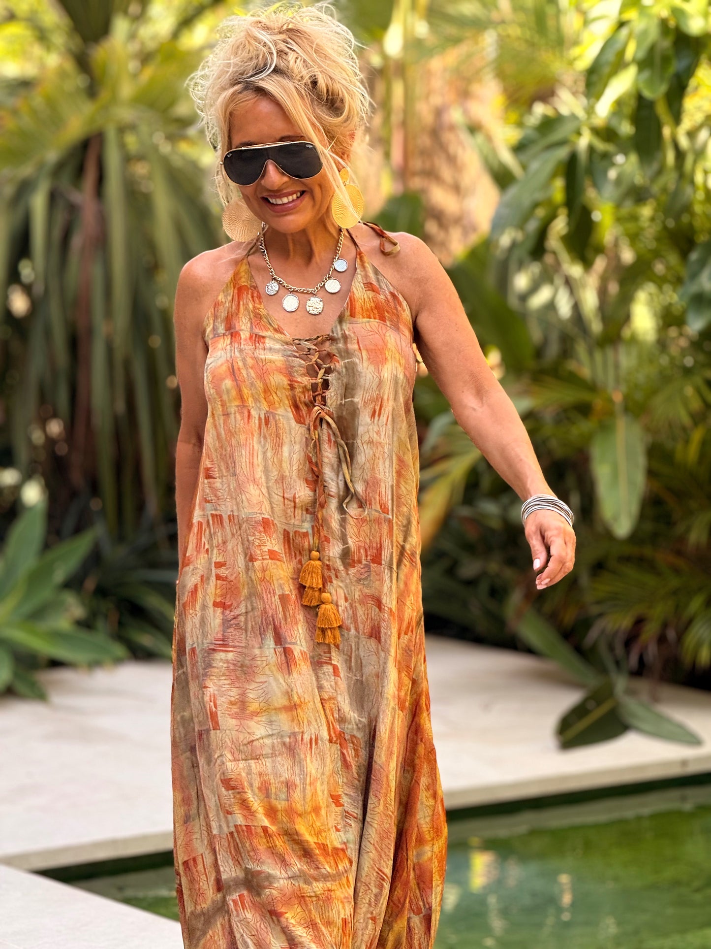 VESTIDO CREPE SEDA INDY MULTICOLOR