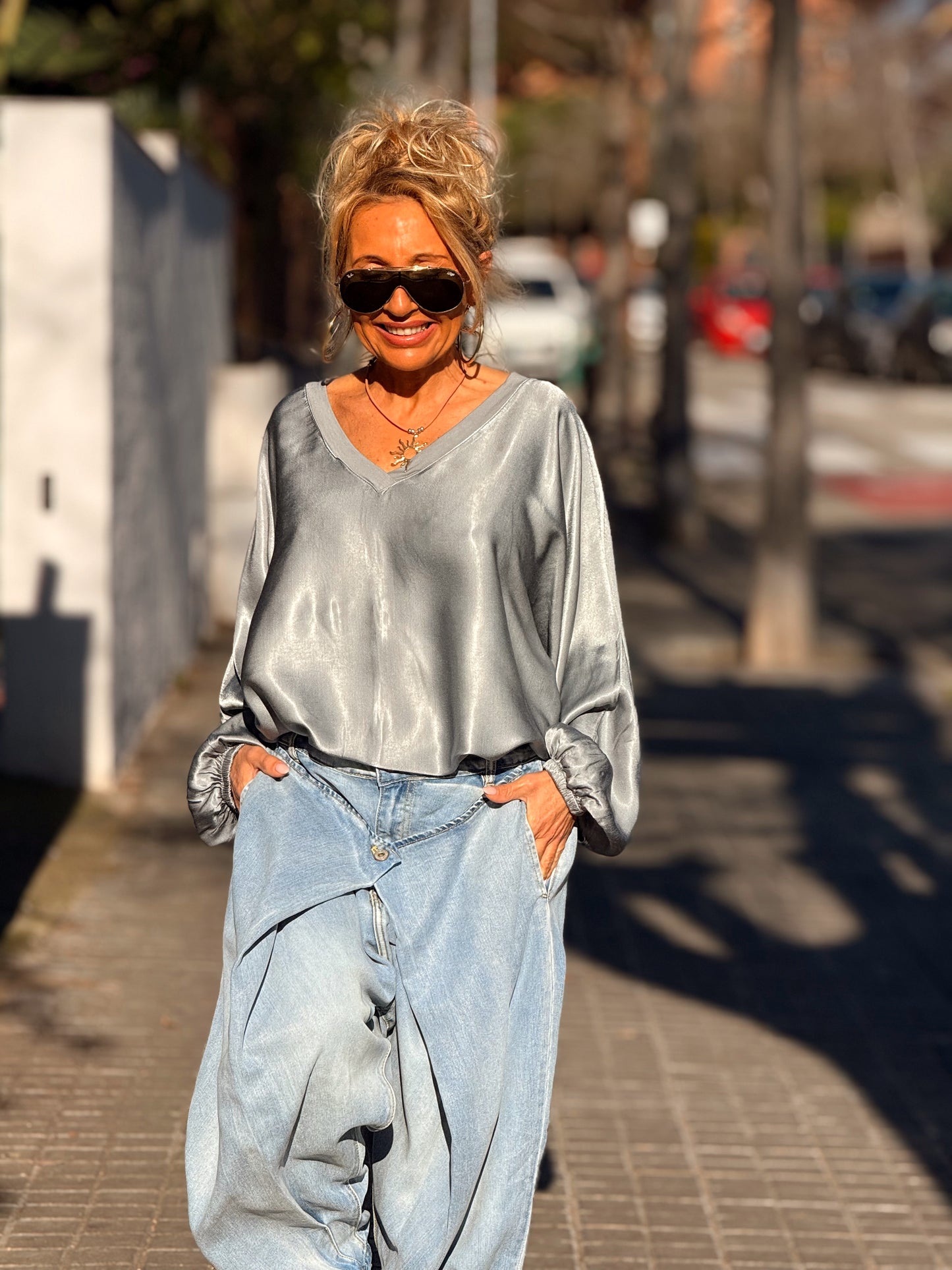 JEANS CON BOTONE OVERSIZE EDEN VAQUERO