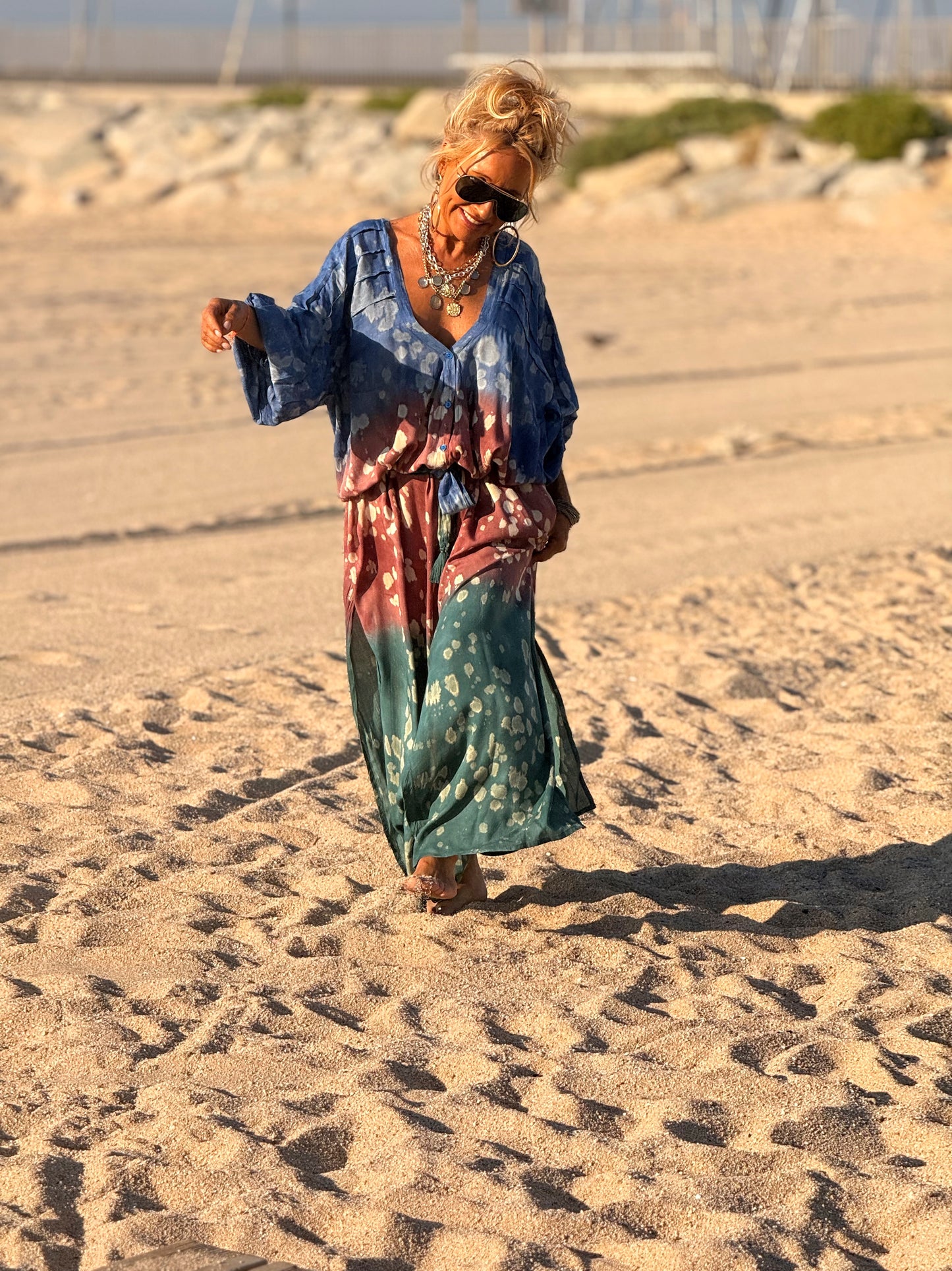 VESTIDO KAFTAN SUPER OVERSIZE MULTICOLOR