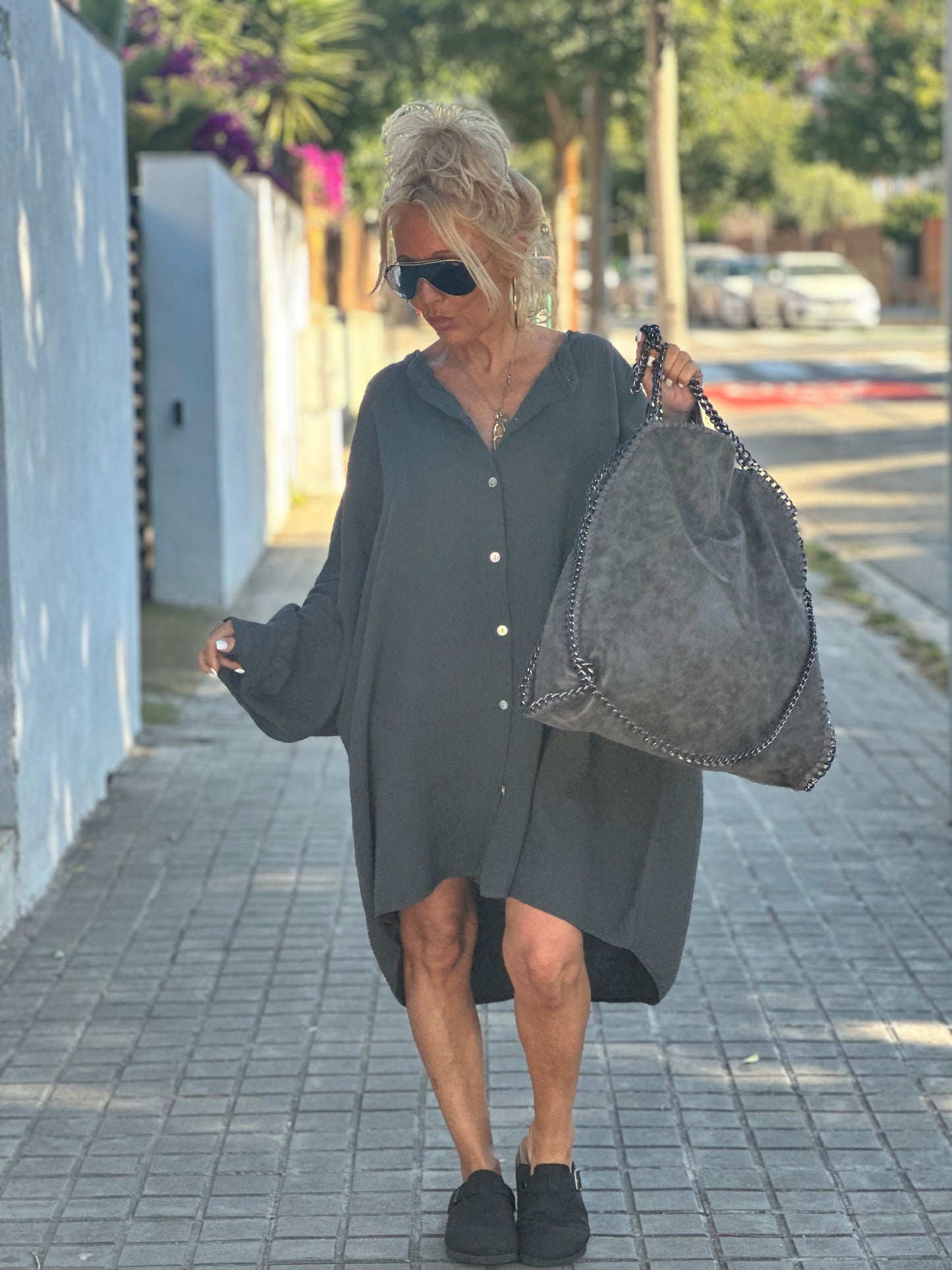 CAMISA OVERSIZE PANAL GRIS