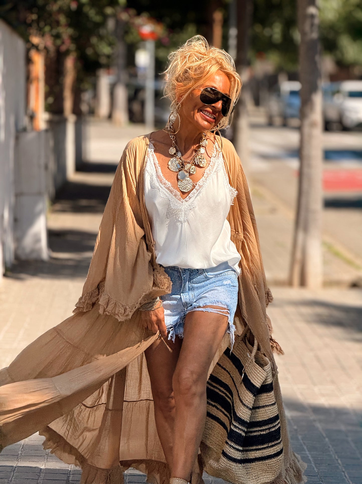 KIMONO SUPER OVERSIZE BOHO MULTICOLOR