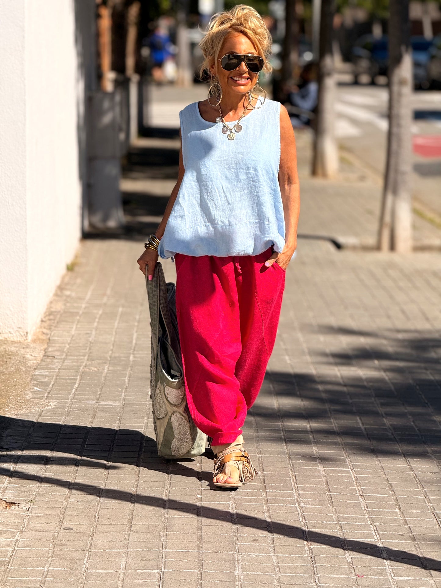PANTALÓN BAGGY OVERSIZE LINO FLORENT MULTICOLOR