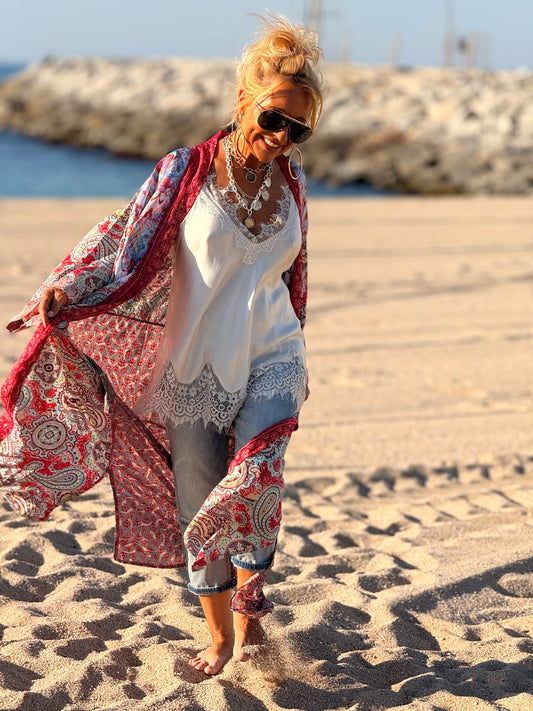 KIMONO ESTAMPADO MANGA 3/4 MULTICOLOR