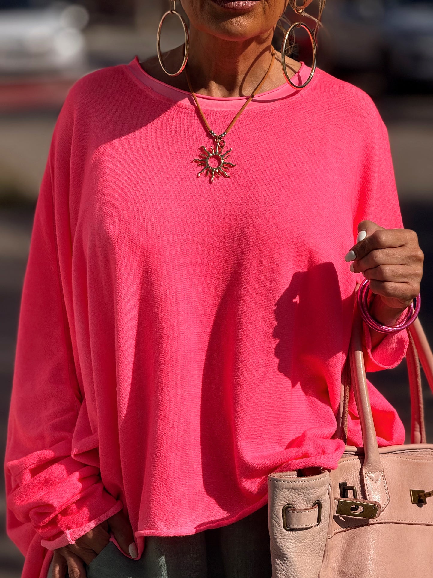 CAMISETA-SUDADERA SUPER OVERSIZE DANI NÉON MULTICOLOR