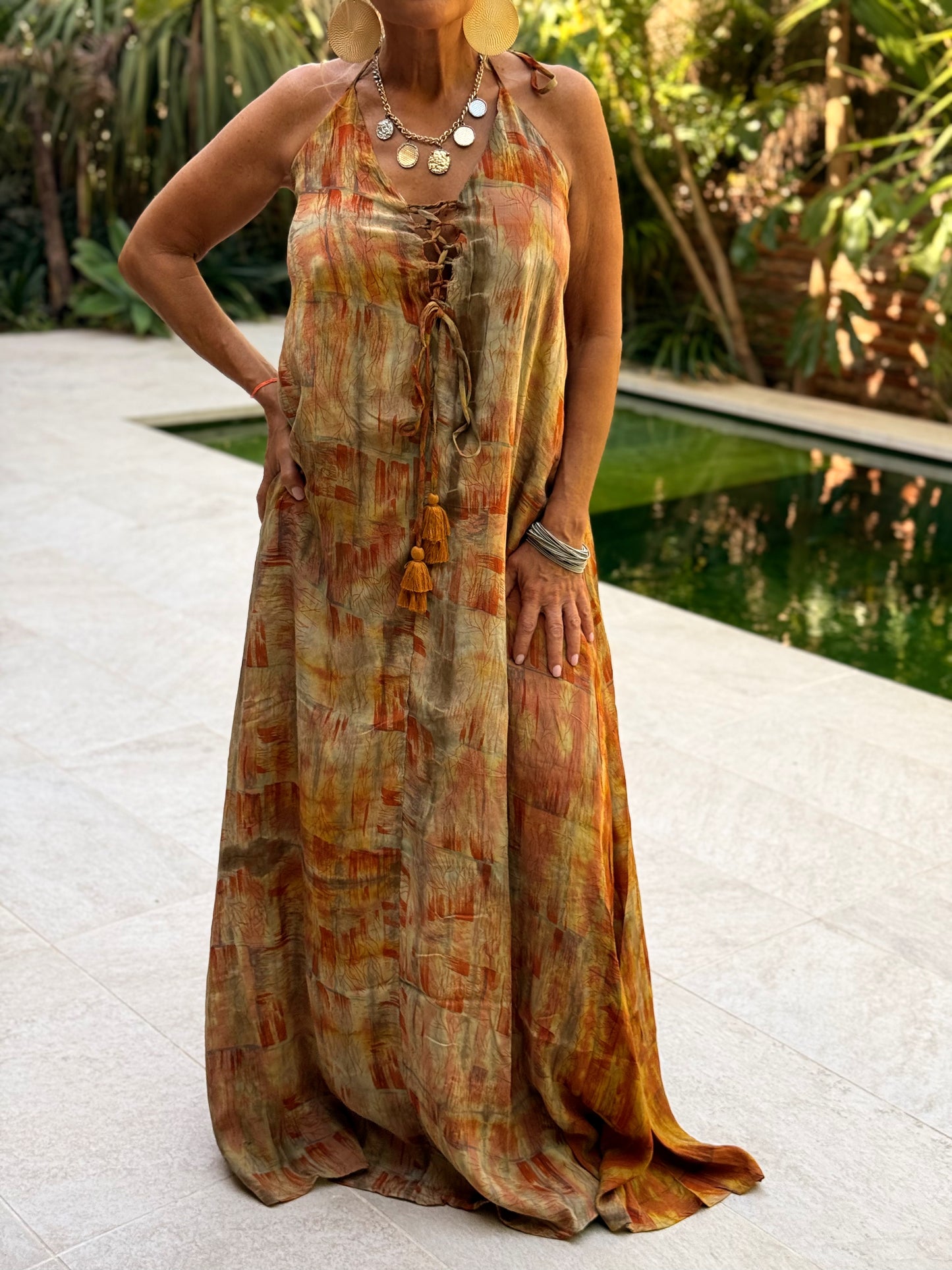 VESTIDO CREPE SEDA INDY MULTICOLOR