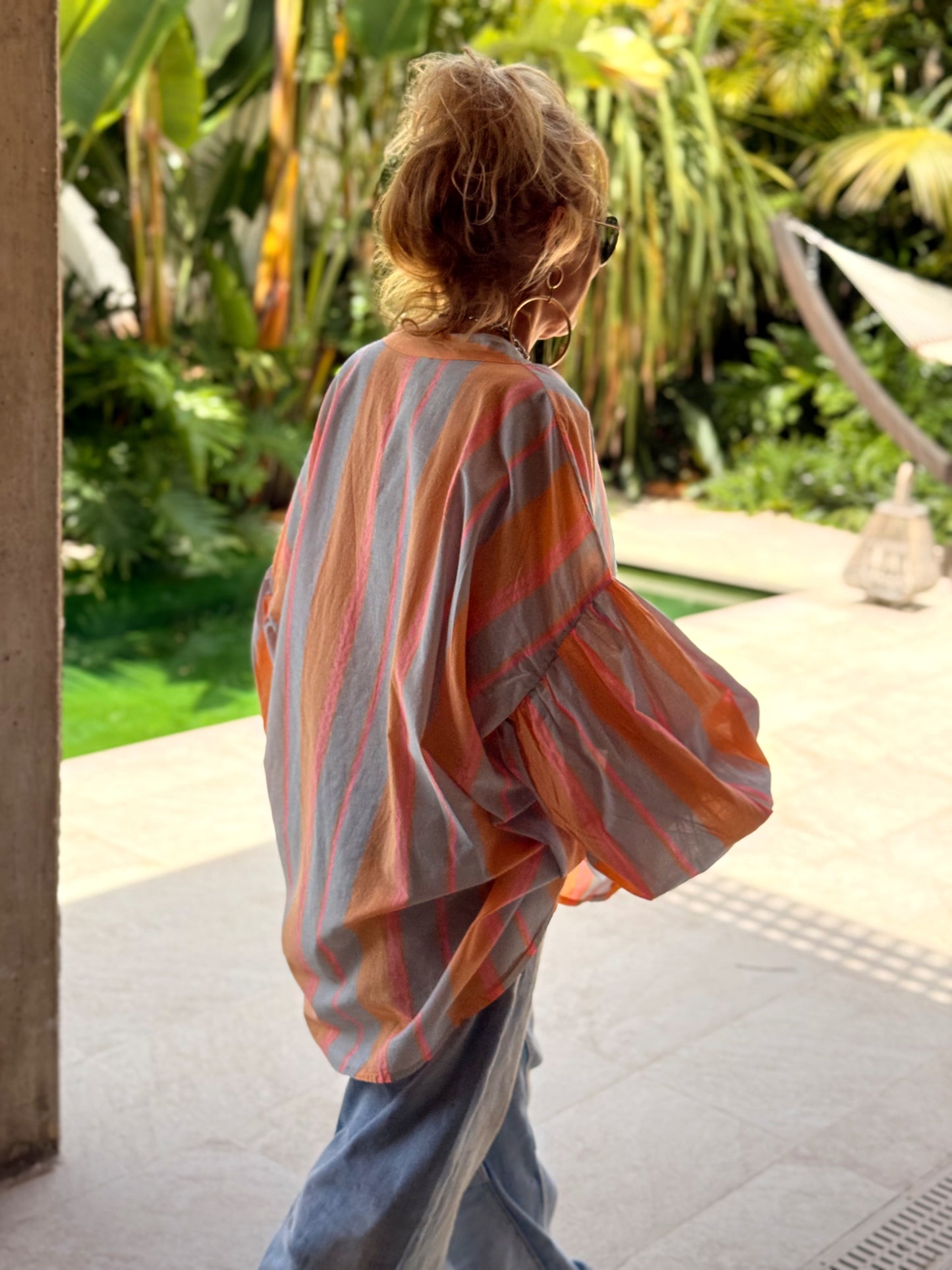 CAMISA OVERSIZE LOLITA RAYAS MULTICOLOR