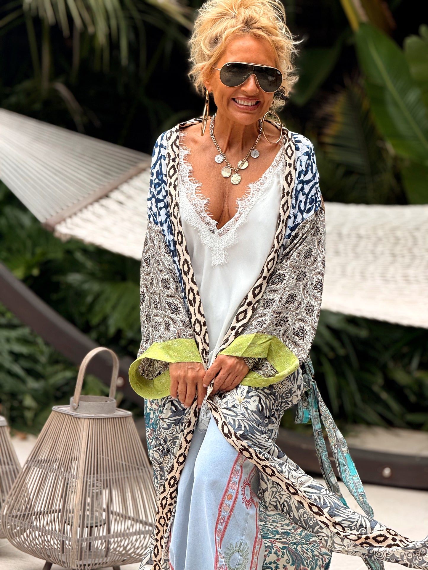 KIMONO ESTAMPADO MANGA 3/4 MULTICOLOR