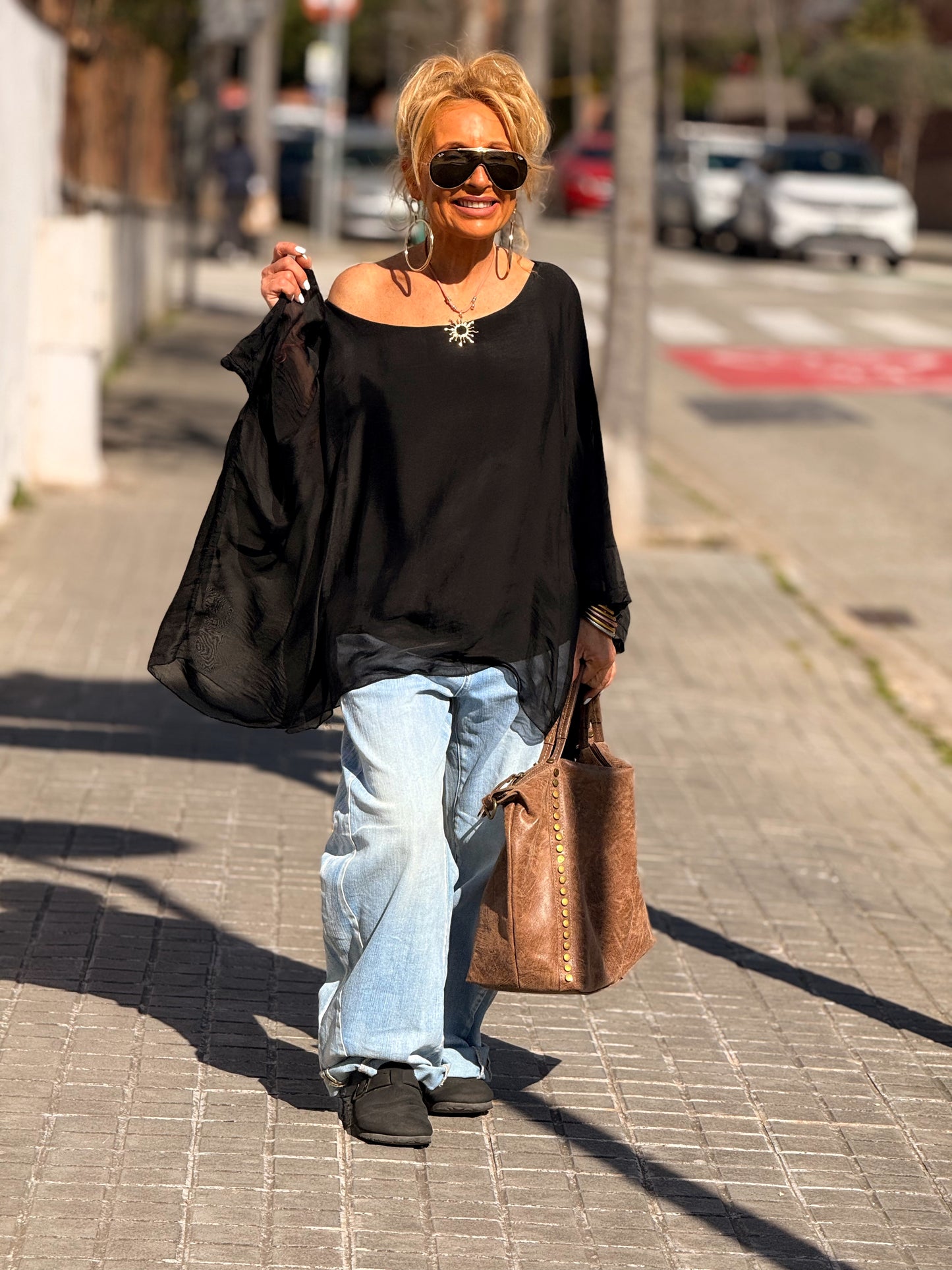 BLUSA CON TOP OVERSIZE ASIMÉTRICA NOA MULTICOLOR