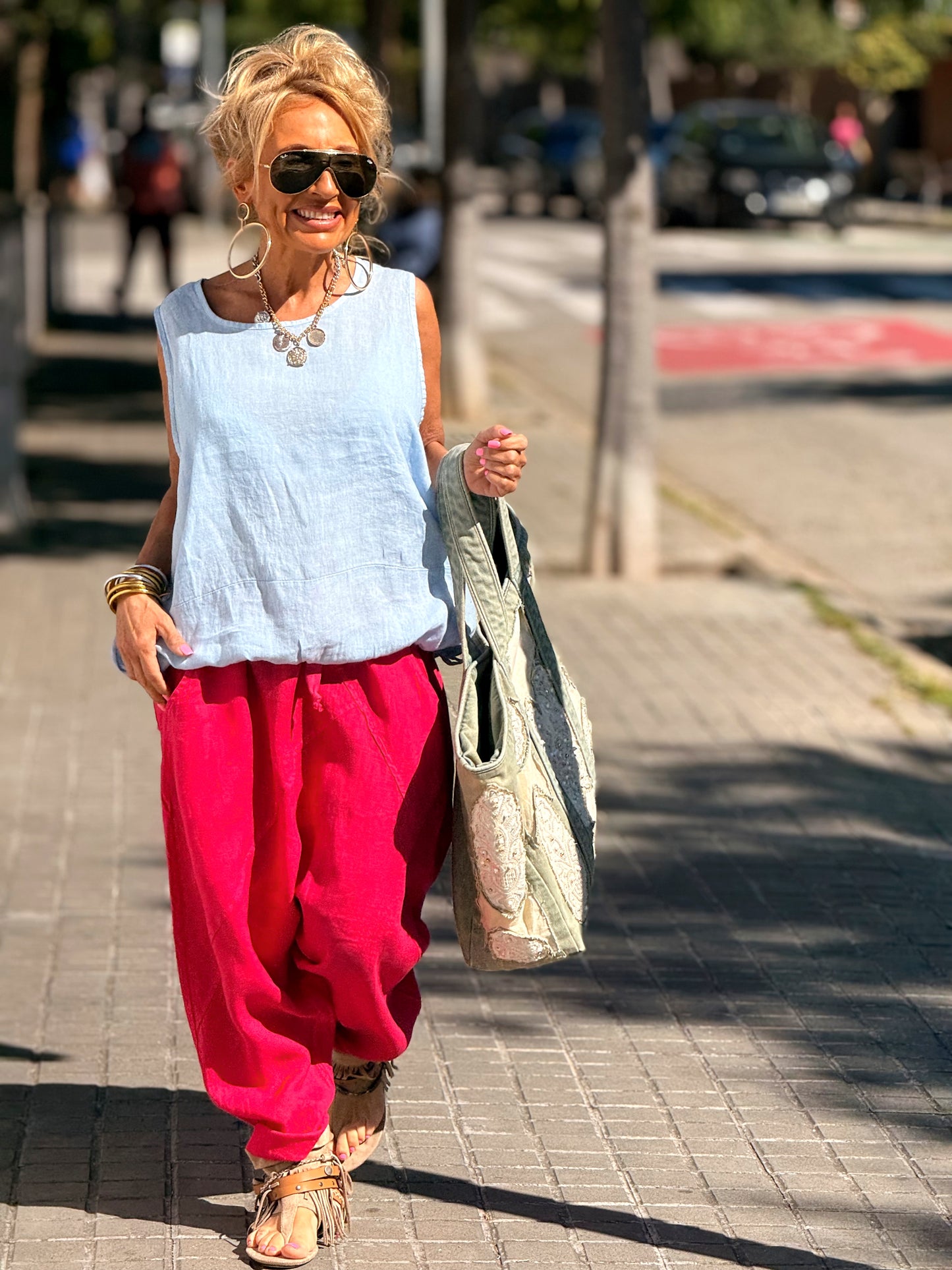 PANTALÓN BAGGY OVERSIZE LINO FLORENT MULTICOLOR