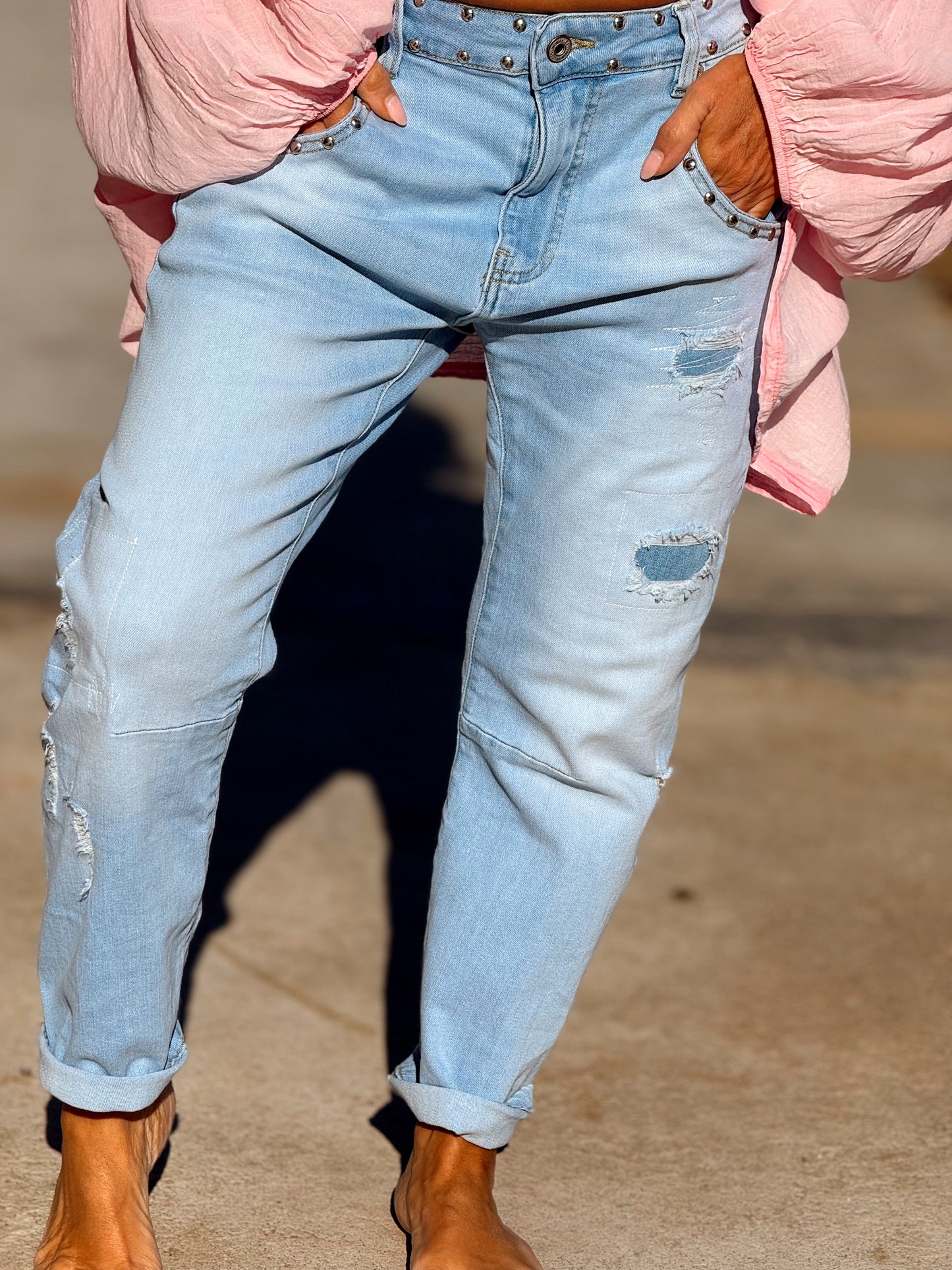 JEANS VAQUEROS CON TACHAS TEJANO