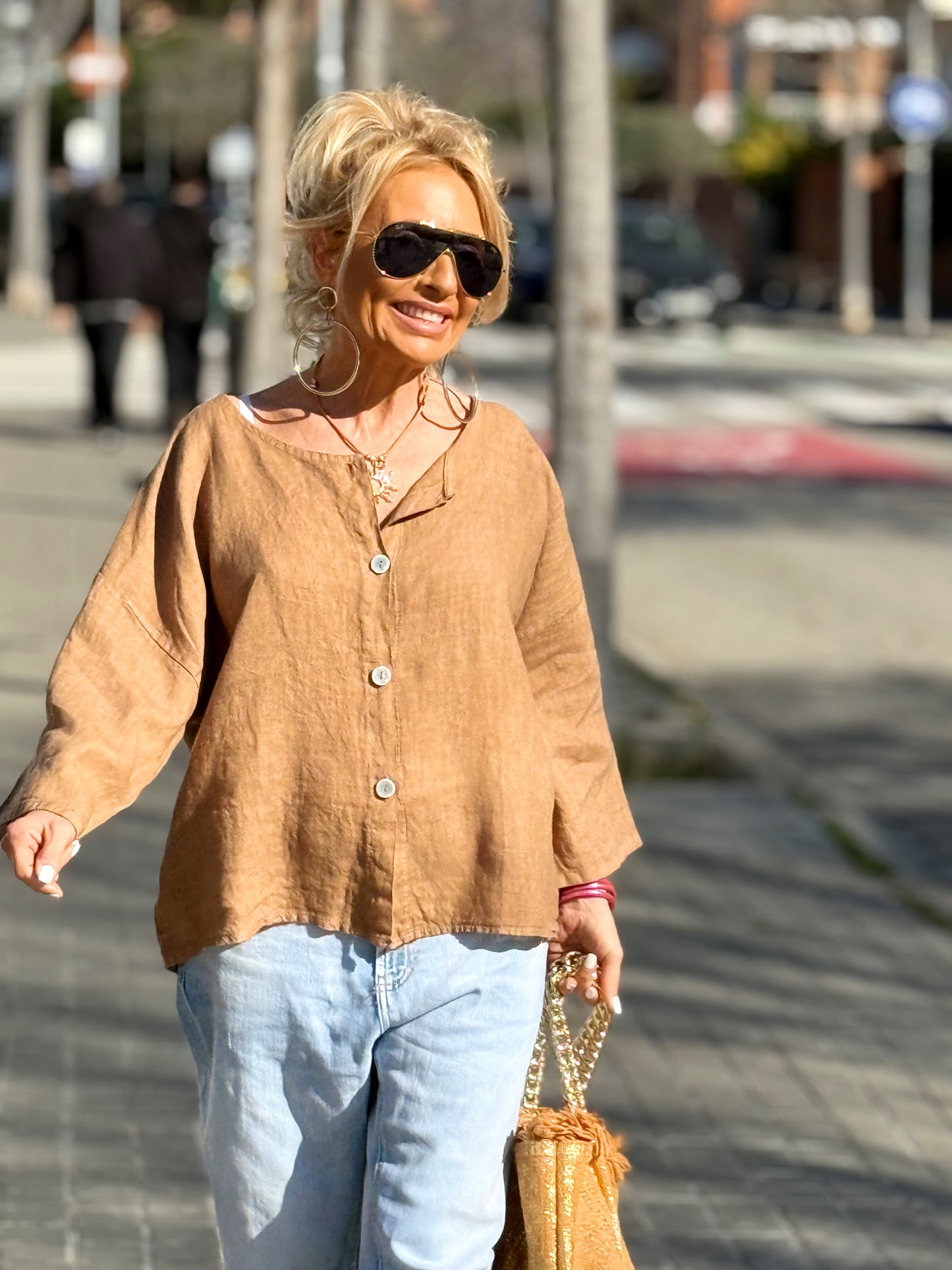 BLUSA DE LINO FABIO MULTICOLOR